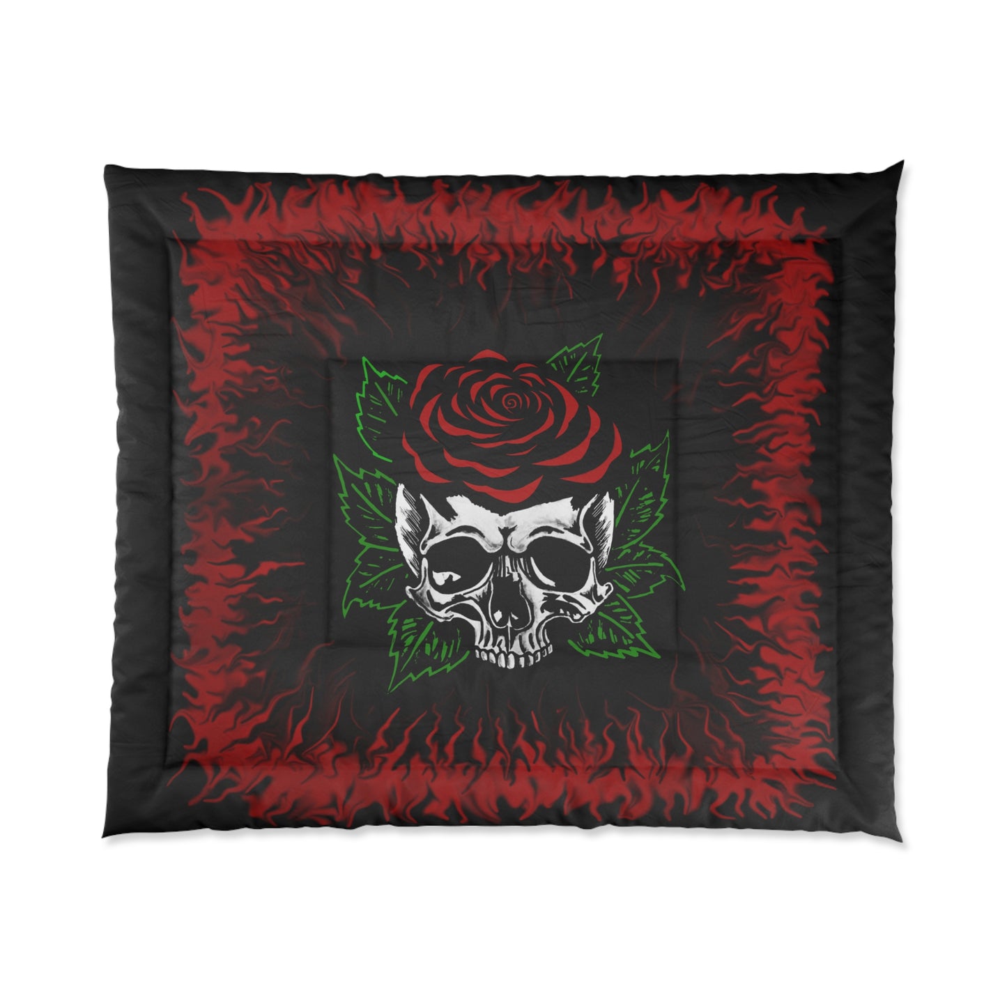 Red Rose Skull Comforter