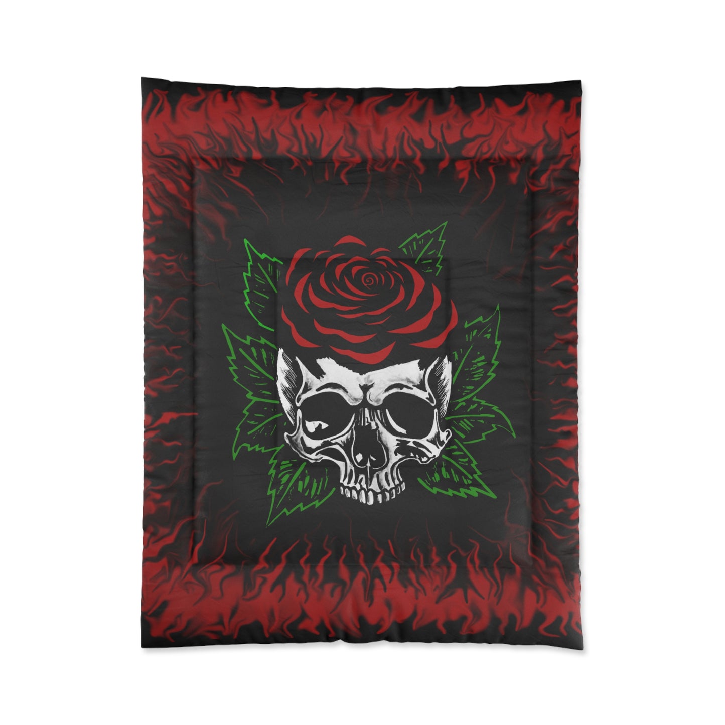 Red Rose Skull Comforter