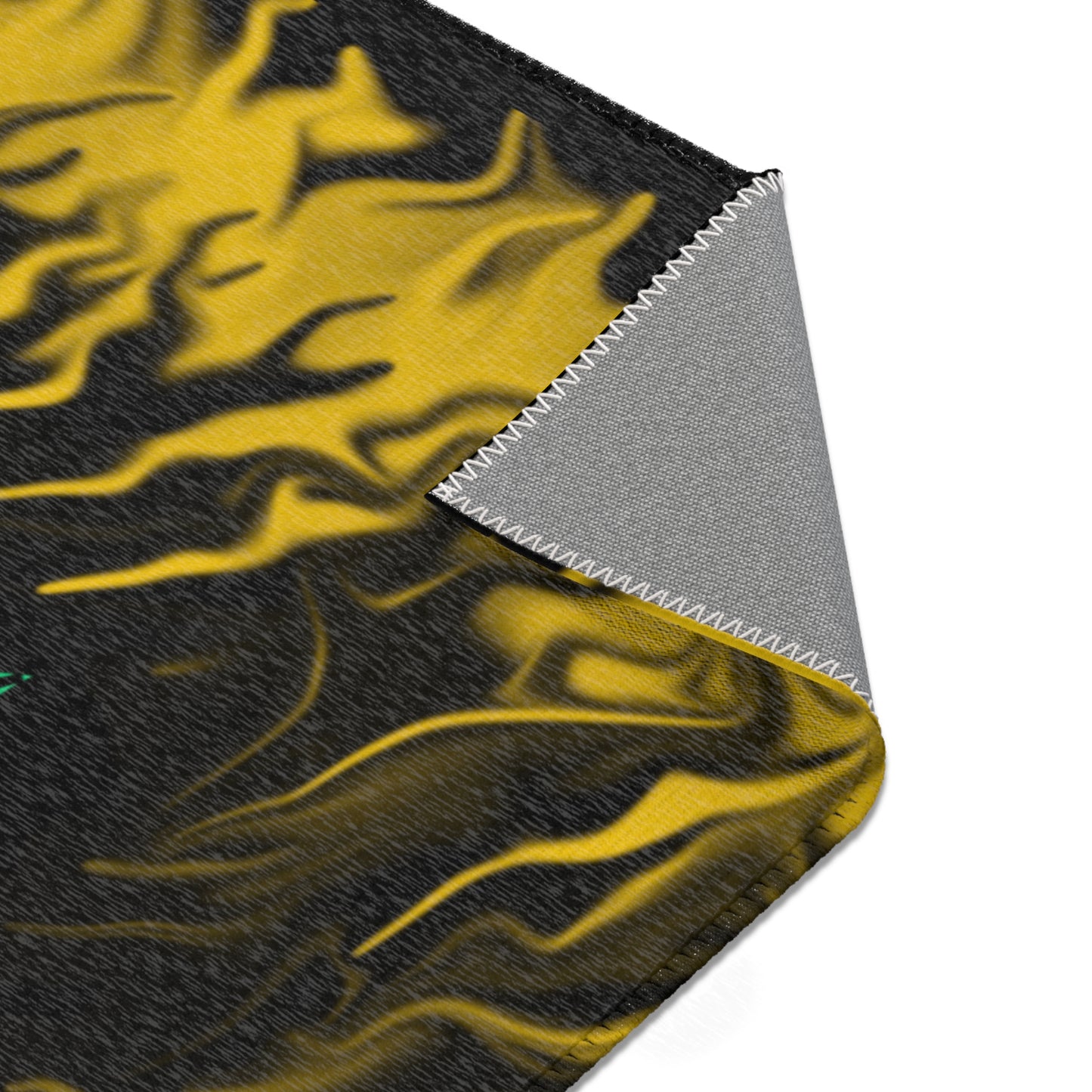 Gold Rose Skull Area Rugs
