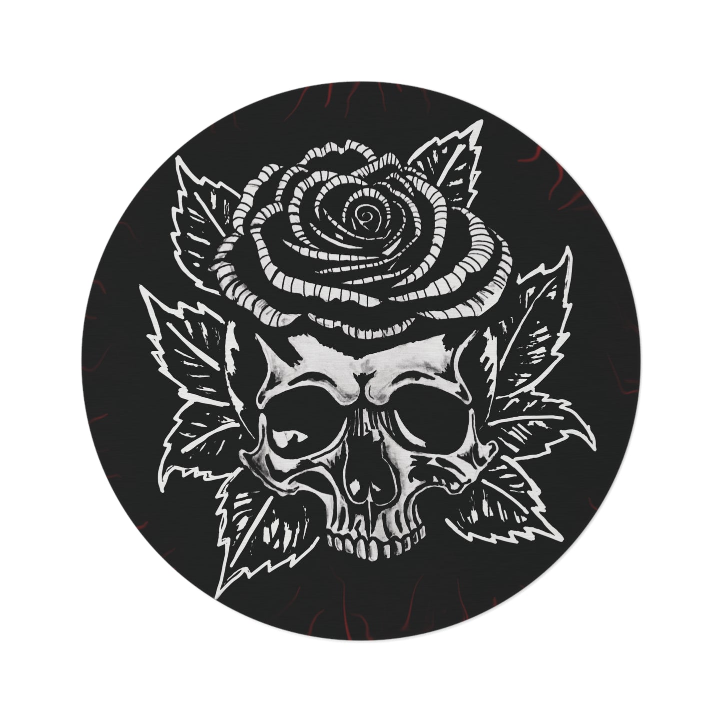 Rose Skull Round Rug