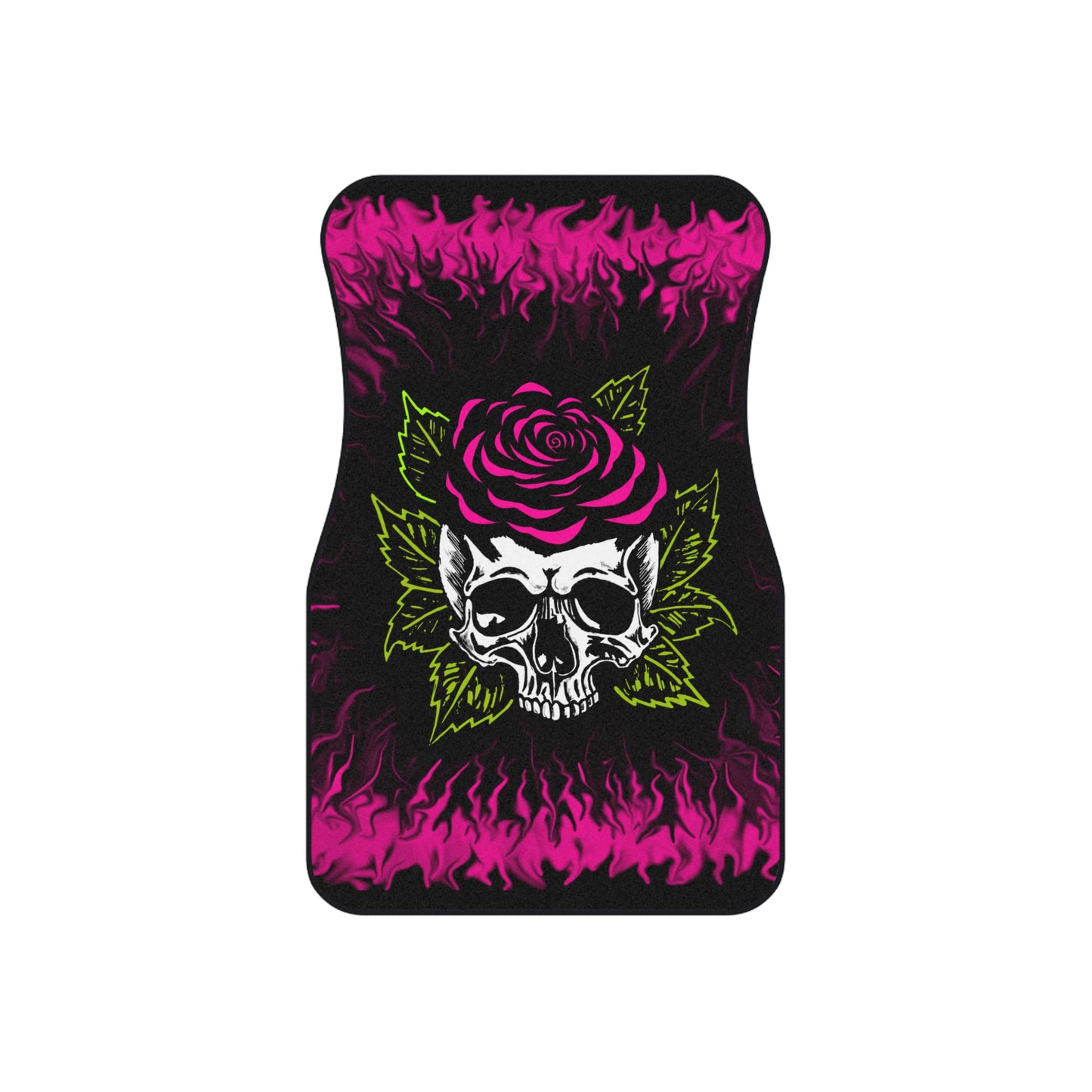 Pink Rose Skull Car Mats (Set of 4)