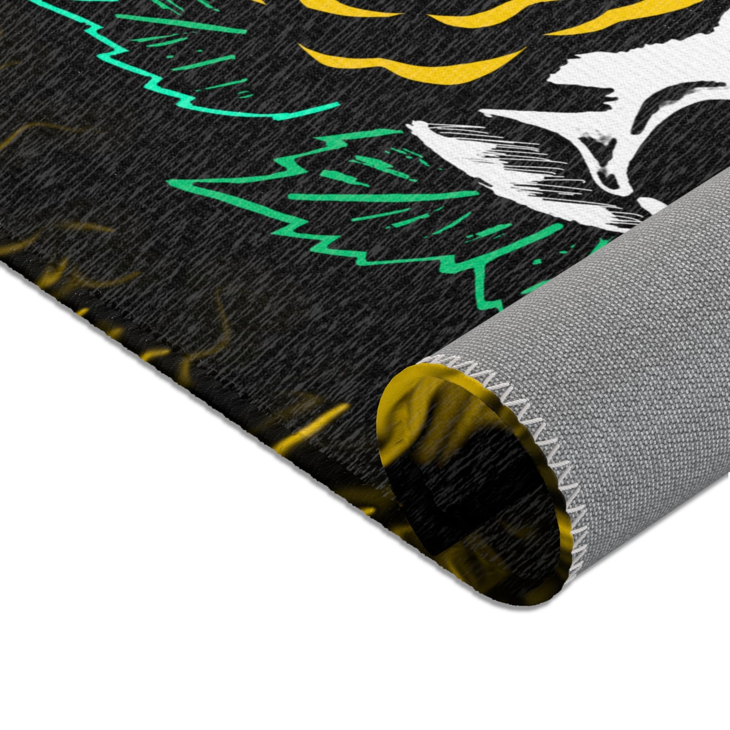 Gold Rose Skull Area Rugs