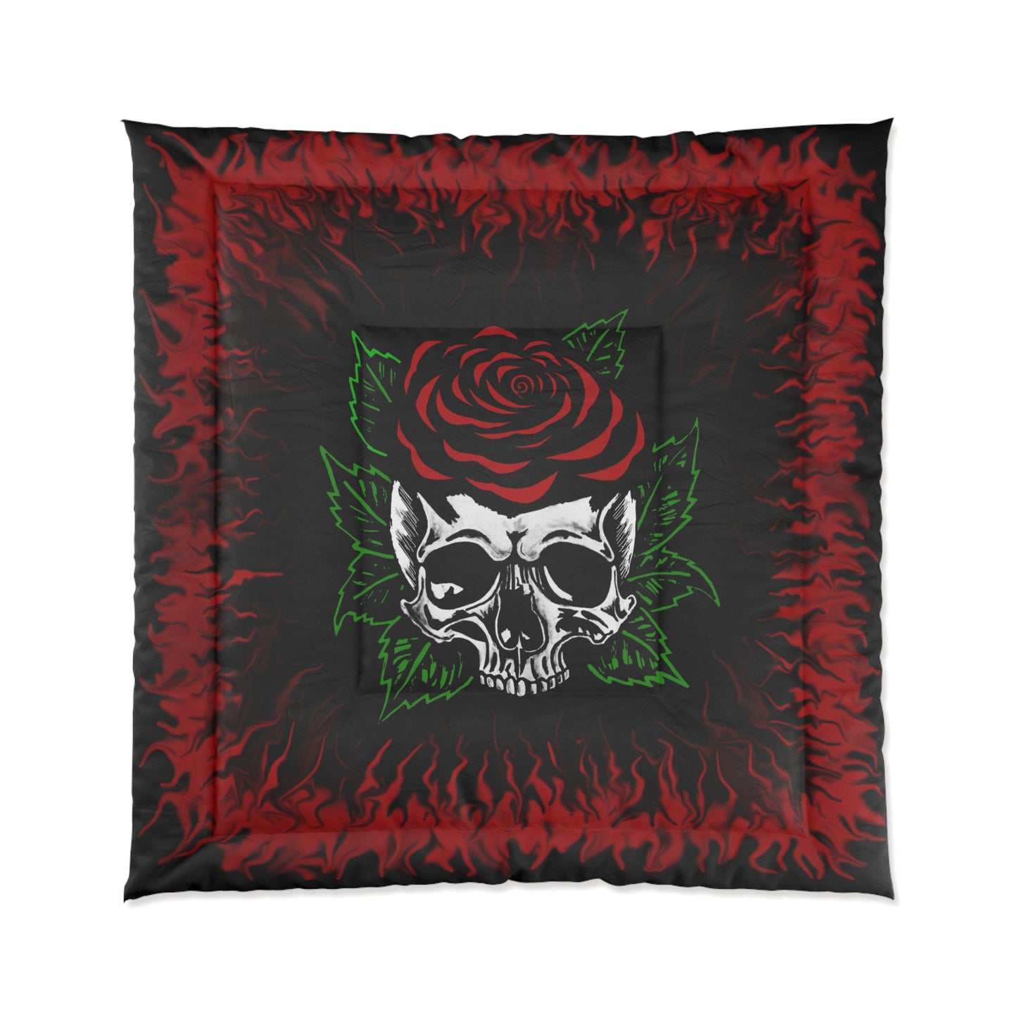 Red Rose Skull Comforter