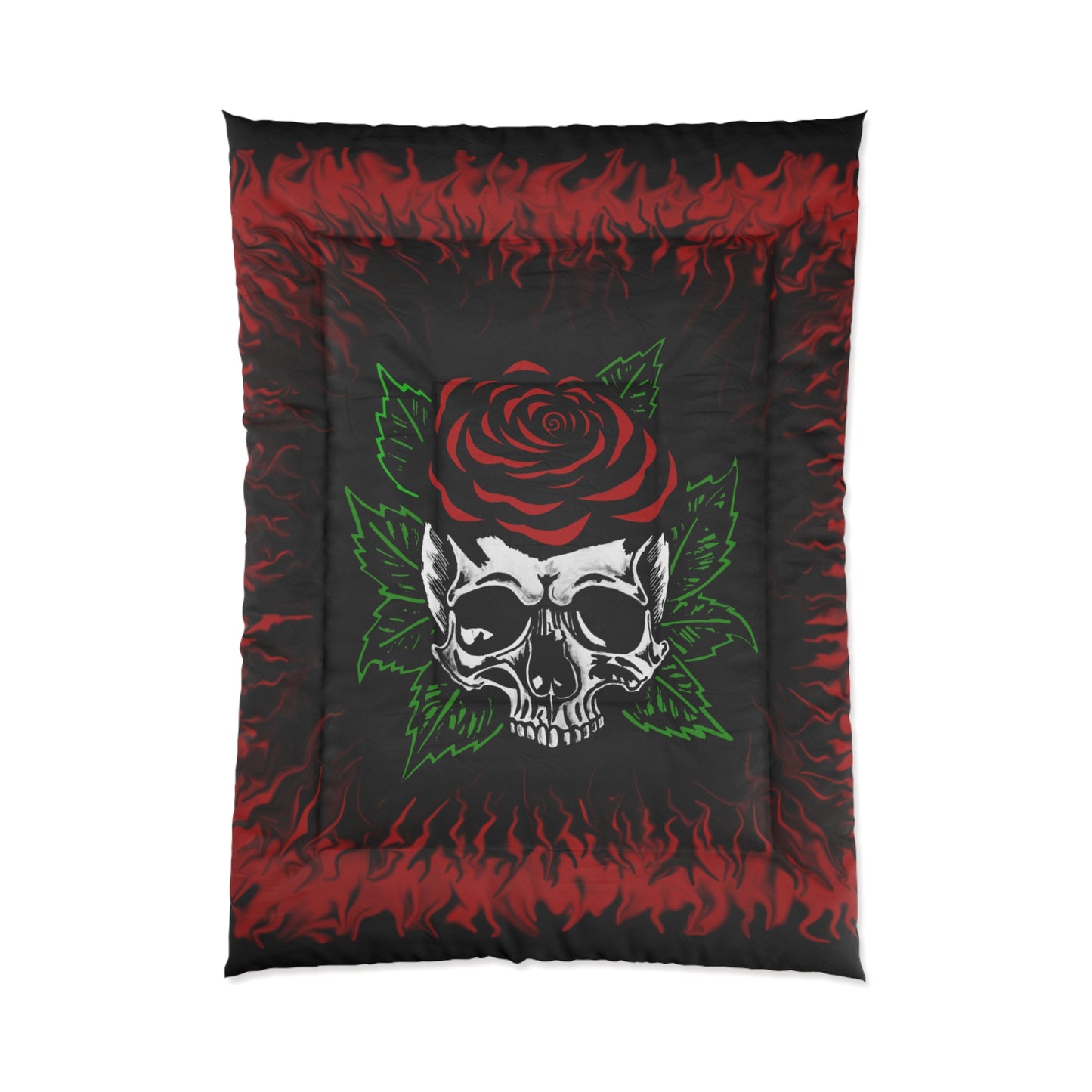 Red Rose Skull Comforter