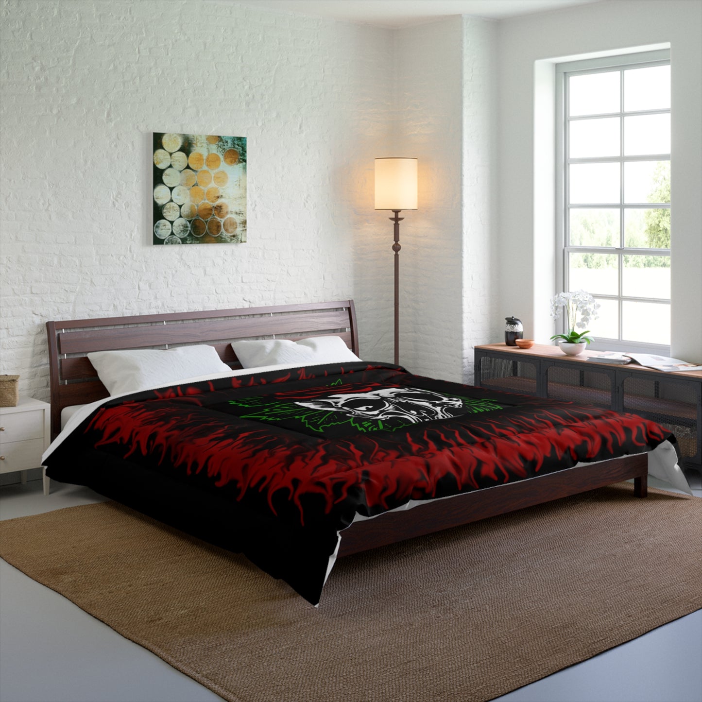 Red Rose Skull Comforter