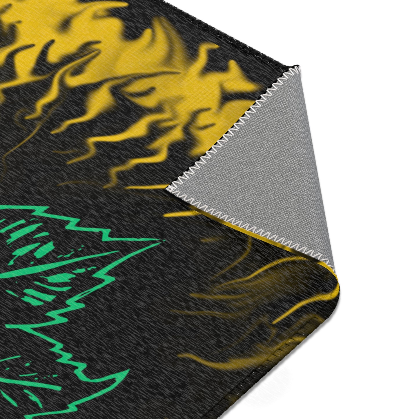 Gold Rose Skull Area Rugs