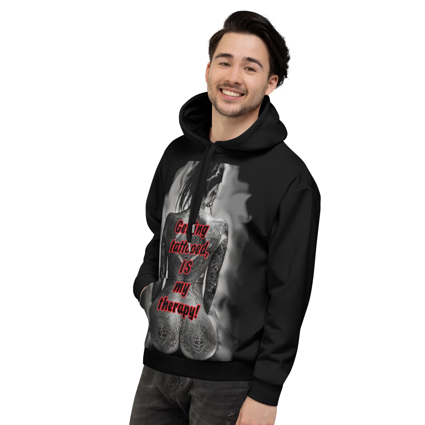 Black tattoo therapy Unisex Hoodie