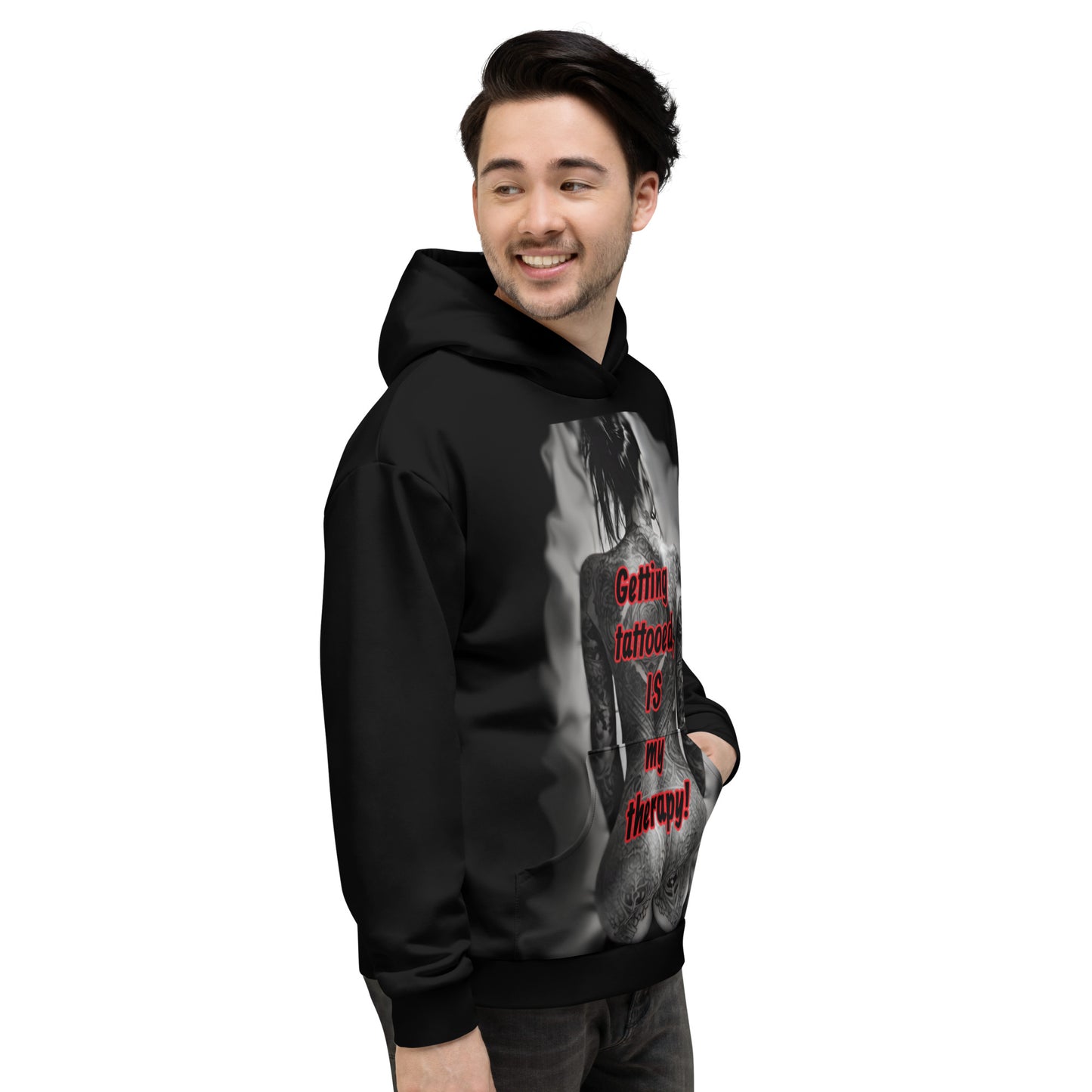 Black tattoo therapy Unisex Hoodie
