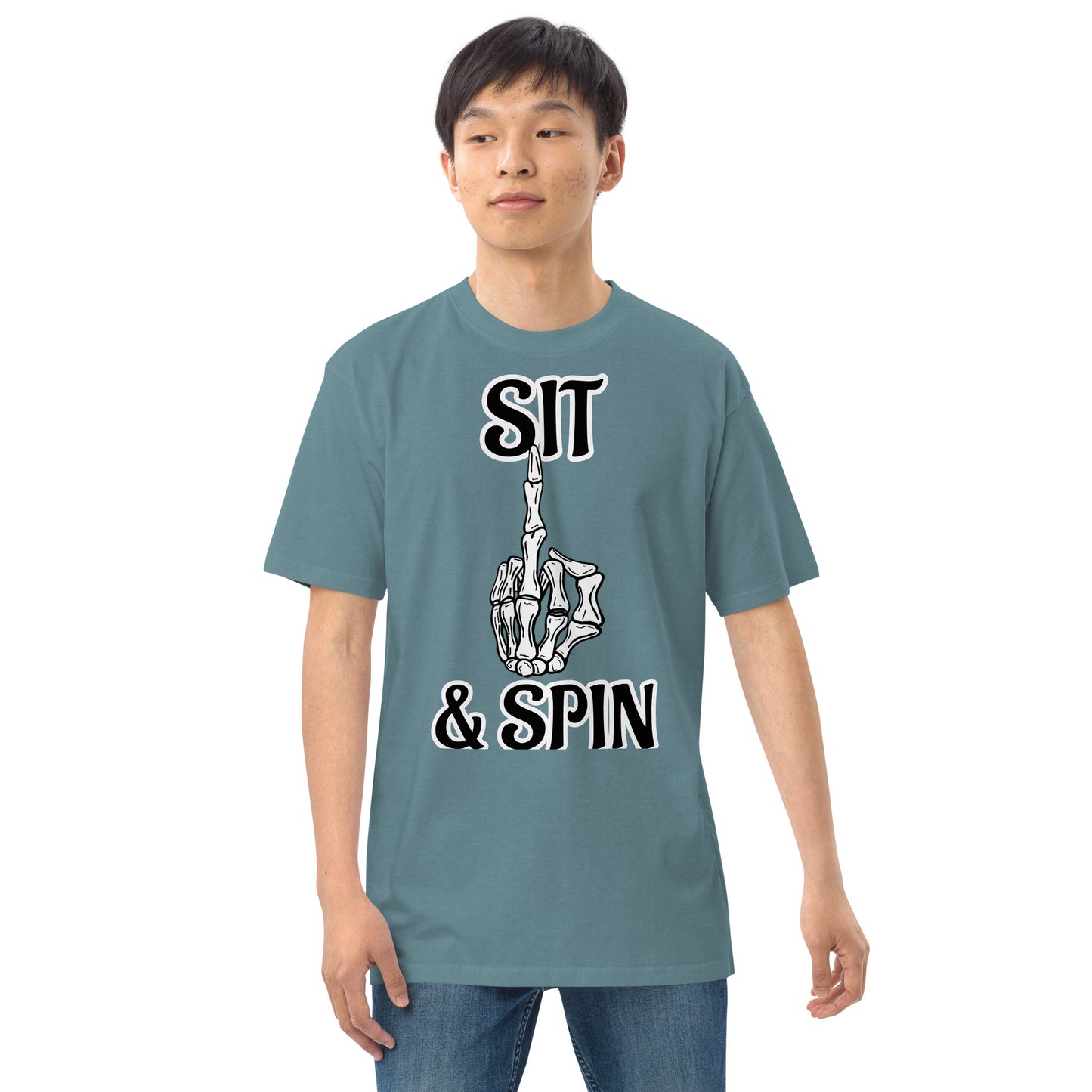 Sit and spin Men’s premium heavyweight tee