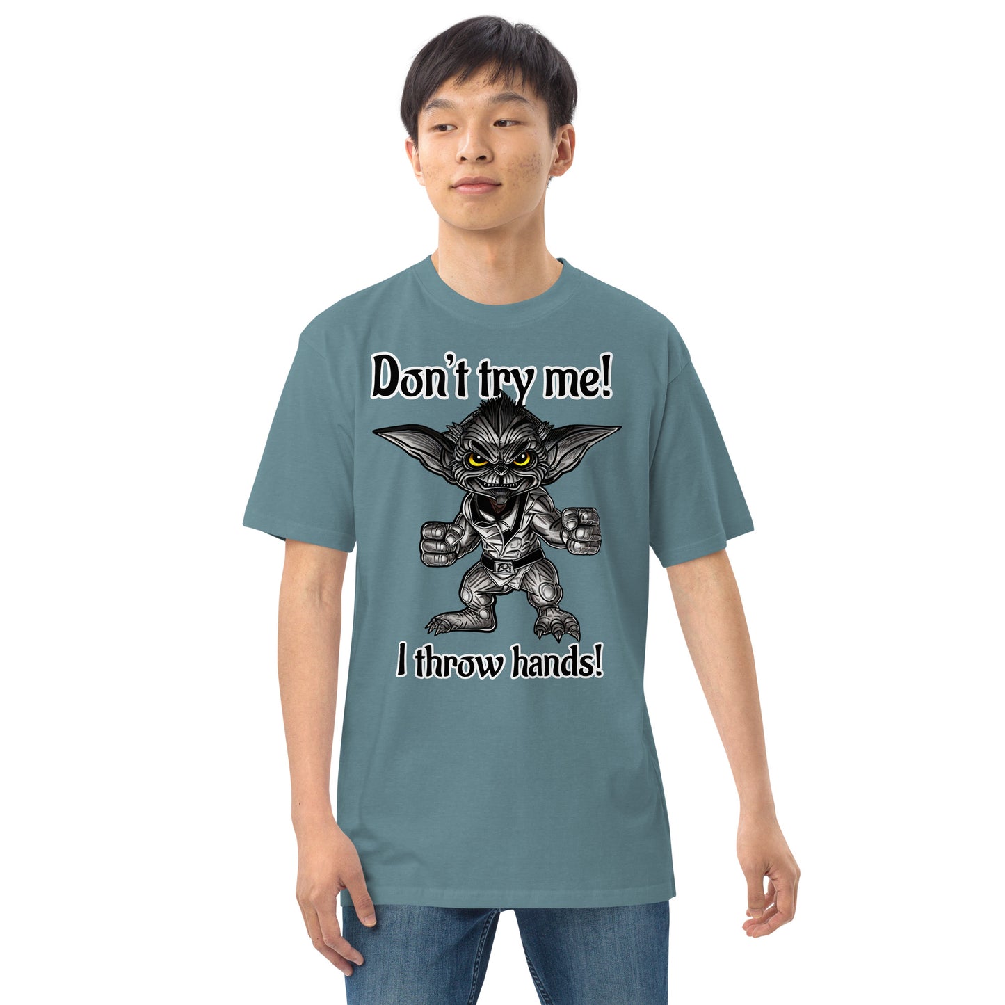 I throw hands Men’s premium heavyweight tee