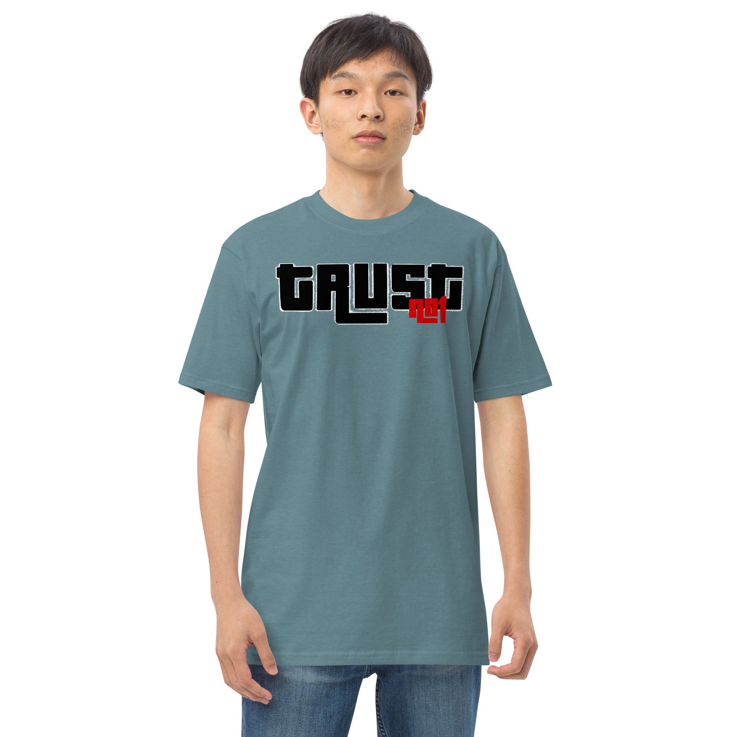 Trust no1 Men’s premium heavyweight tee