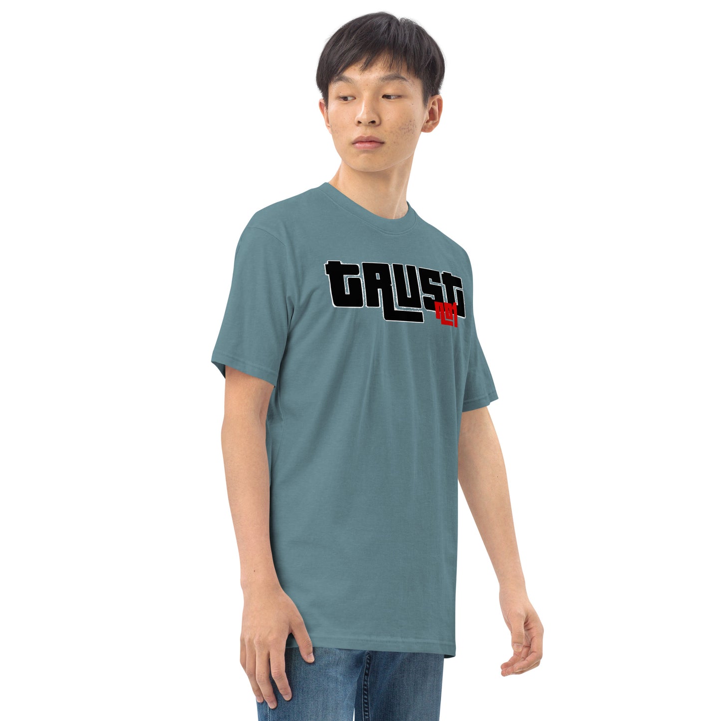 Trust no1 Men’s premium heavyweight tee