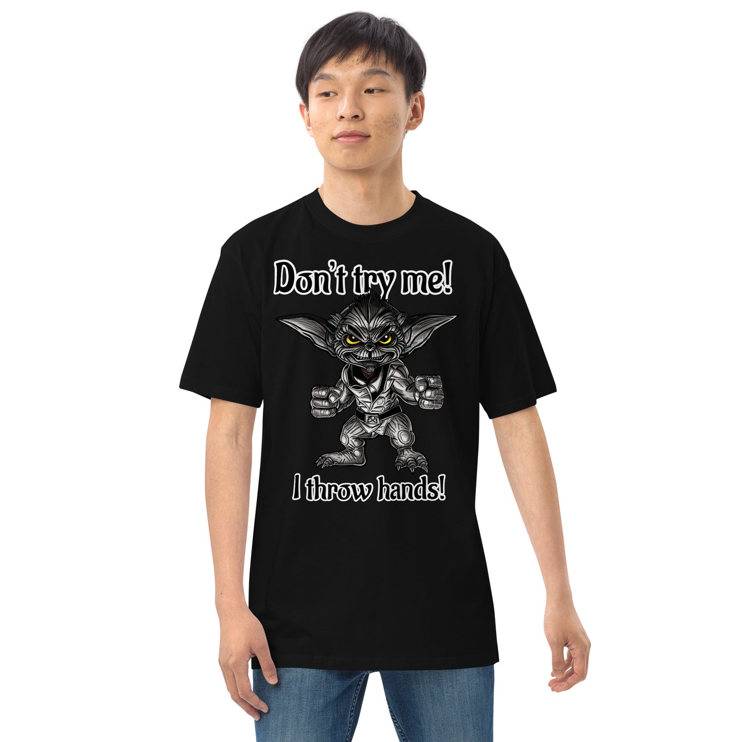 I throw hands Men’s premium heavyweight tee