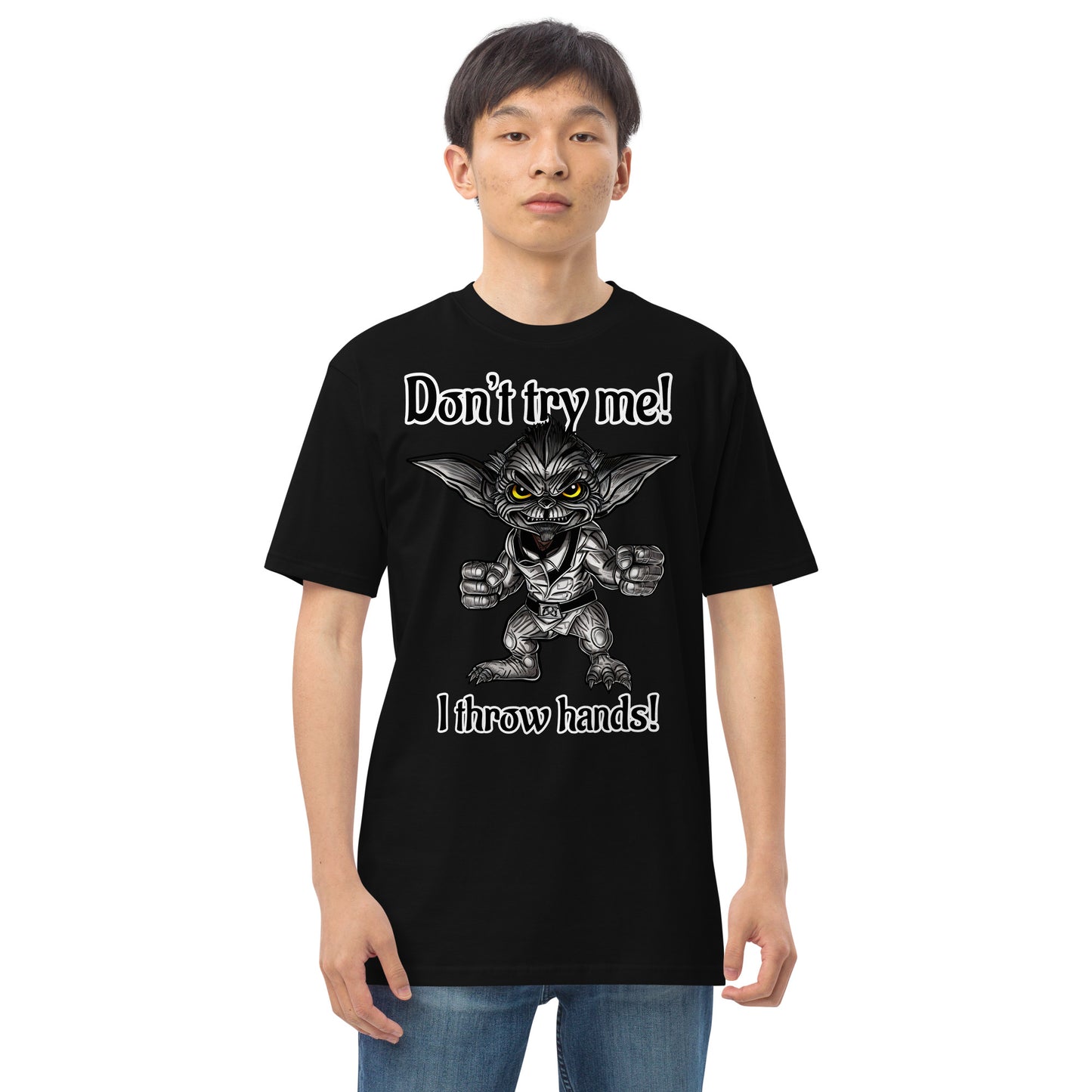 I throw hands Men’s premium heavyweight tee