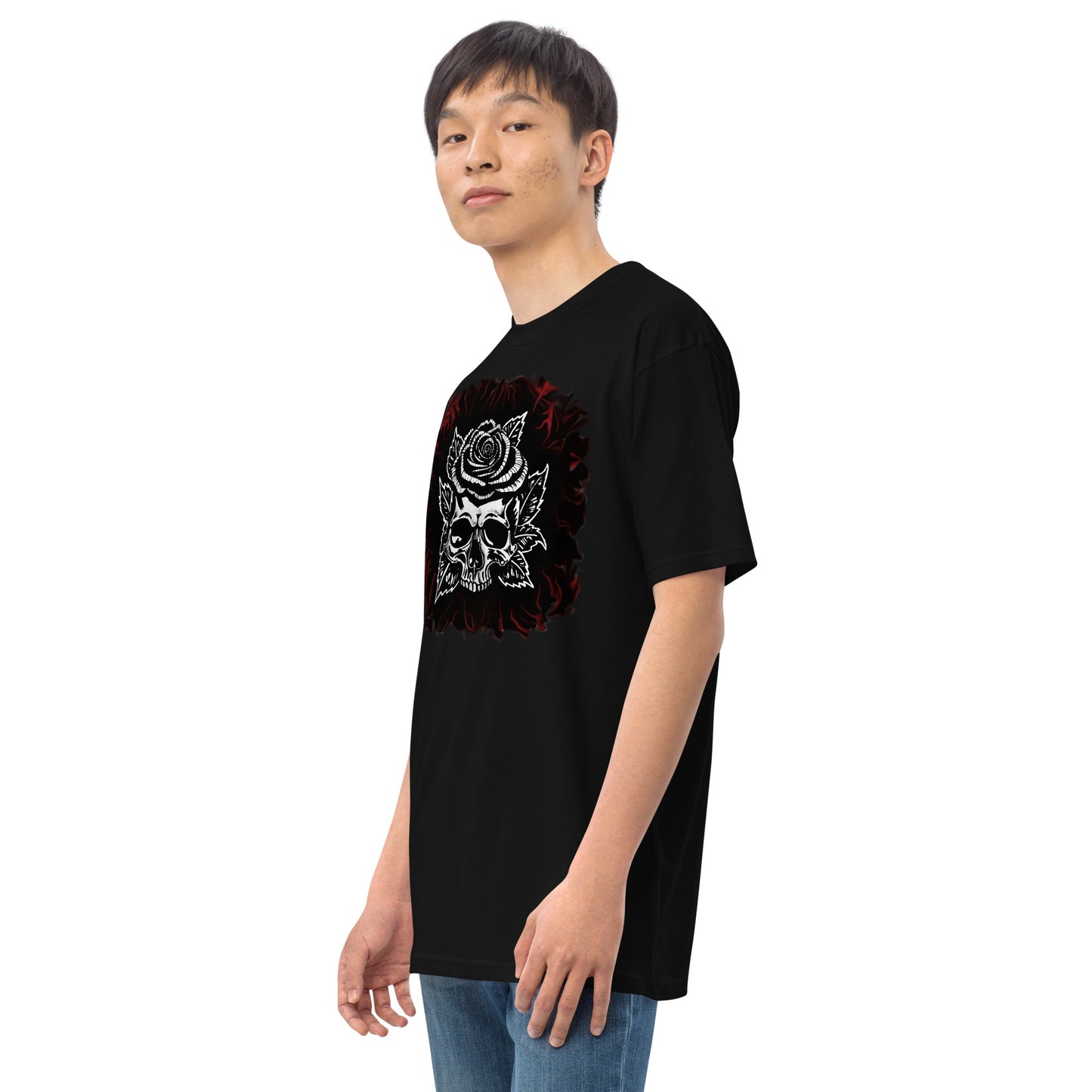 Dark Rose skull Men’s premium heavyweight tee