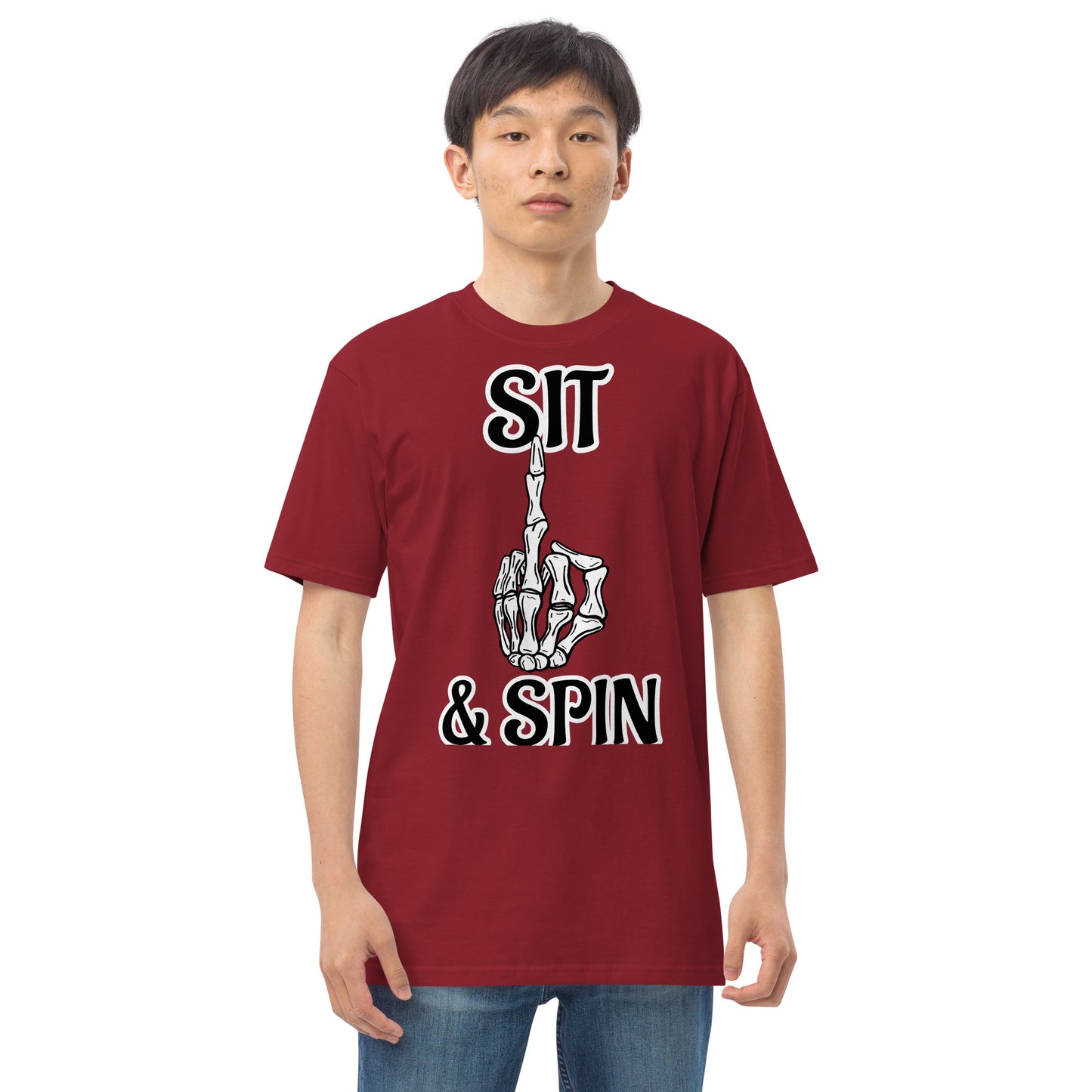Sit and spin Men’s premium heavyweight tee