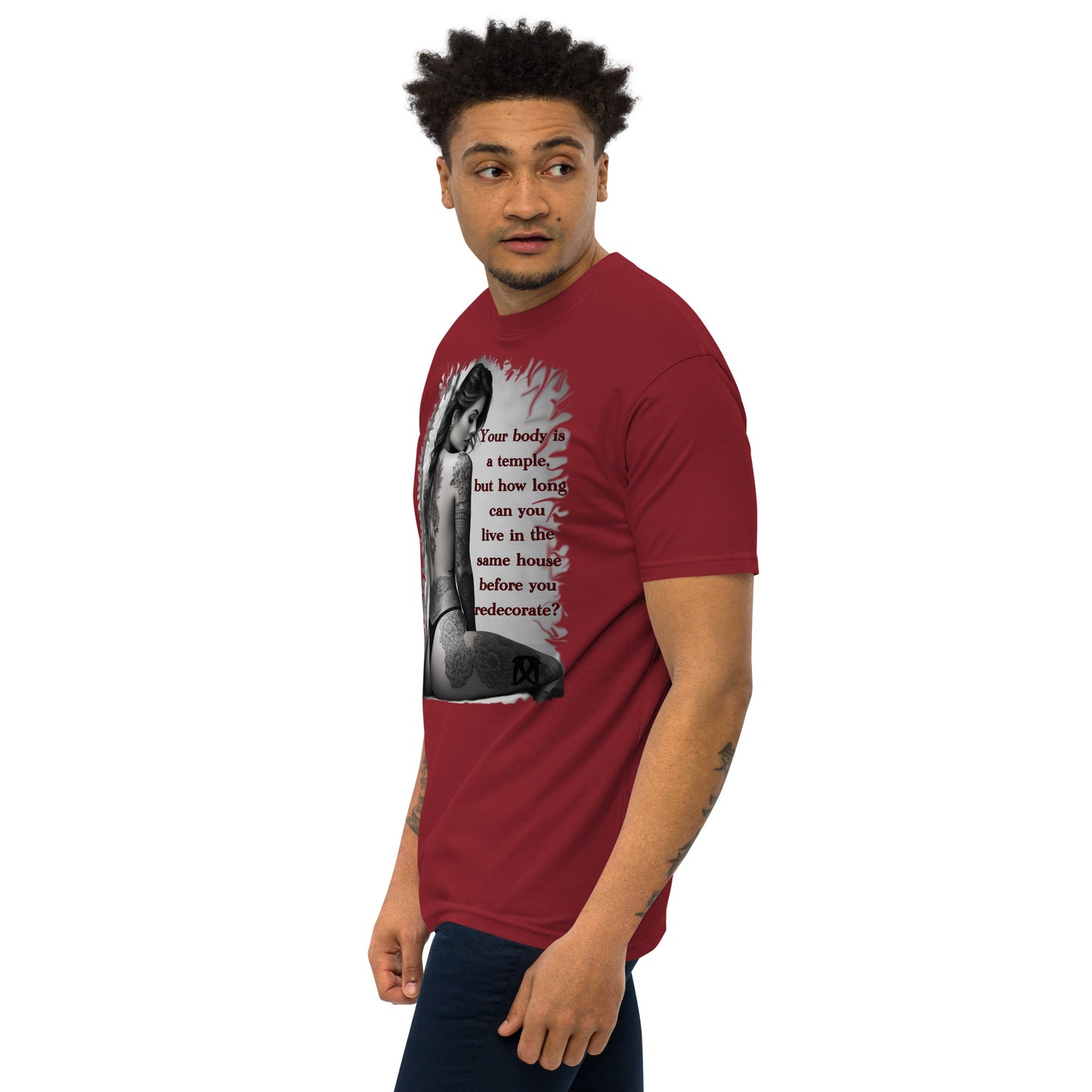 temple Men’s premium heavyweight tee