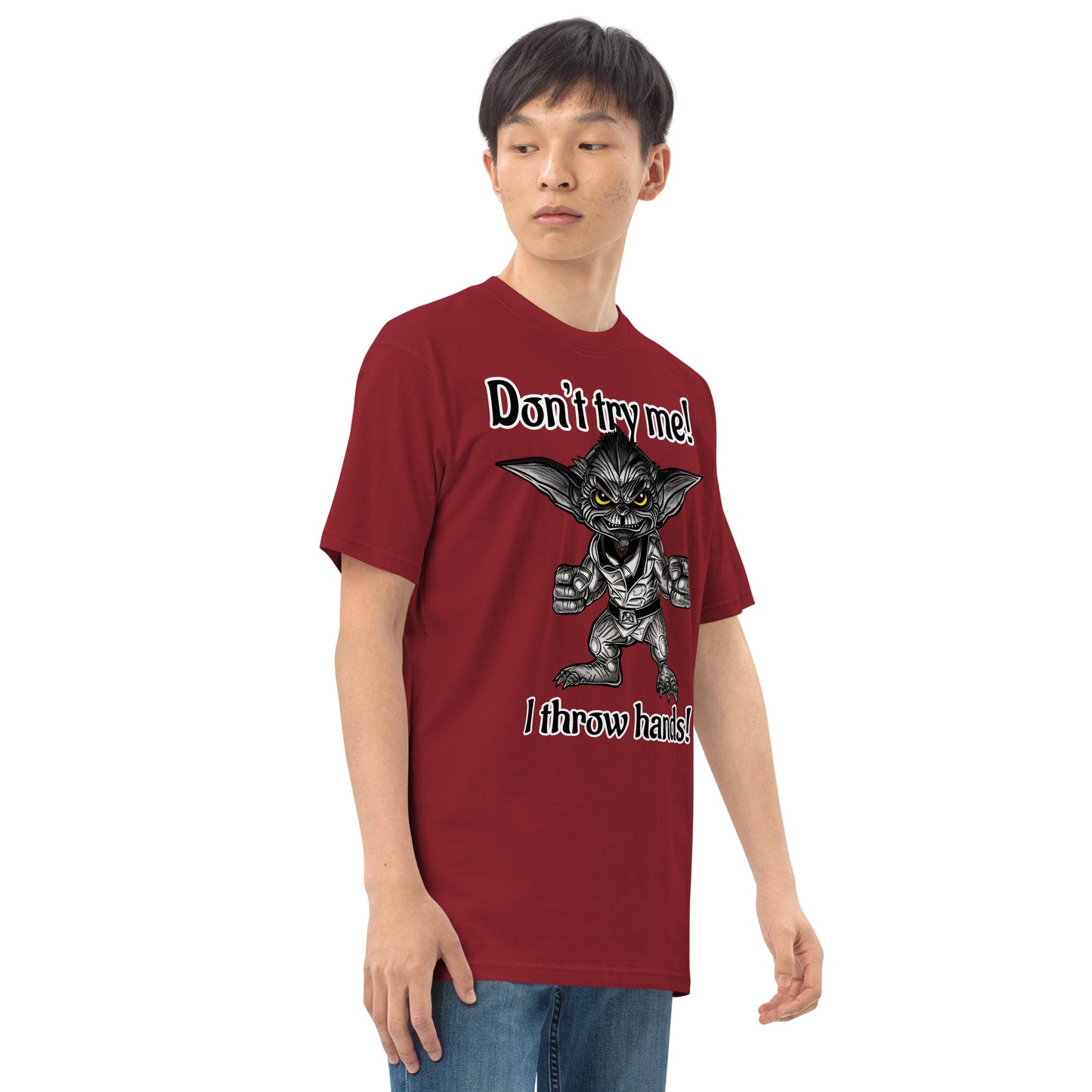 I throw hands Men’s premium heavyweight tee
