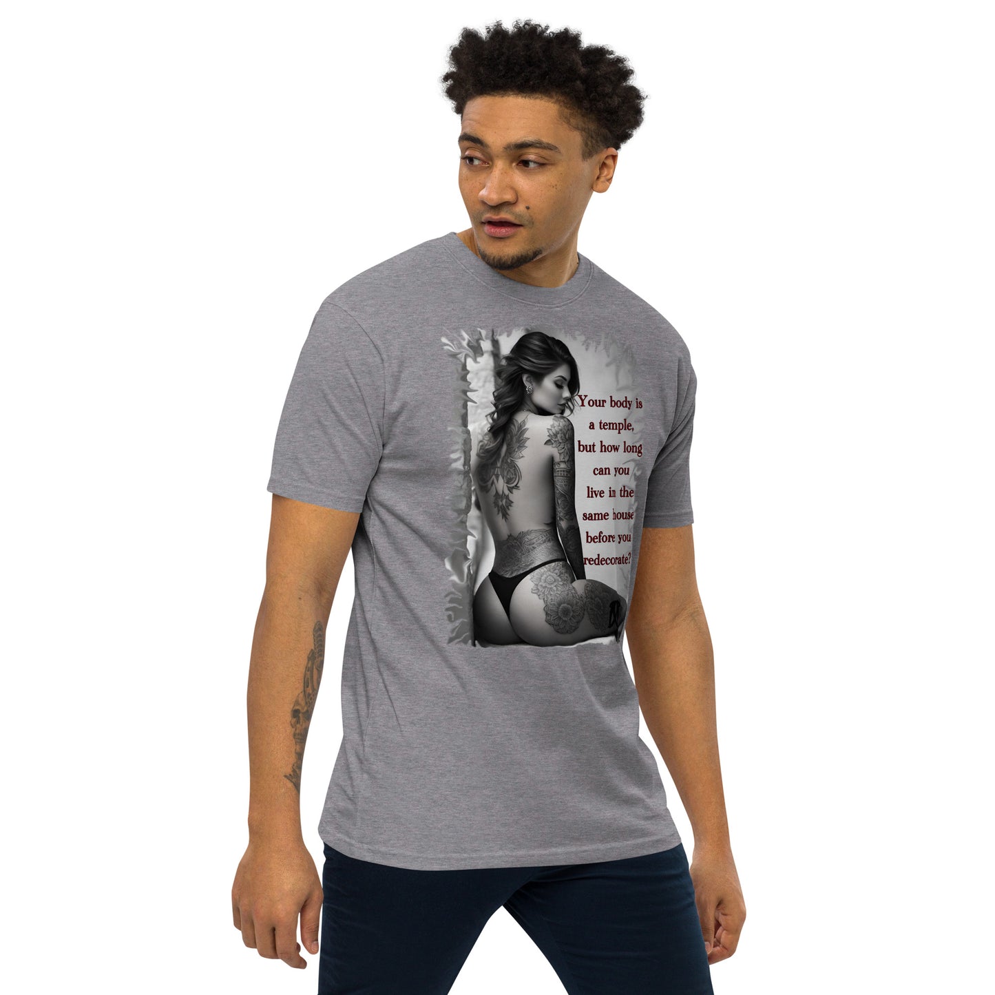 temple Men’s premium heavyweight tee