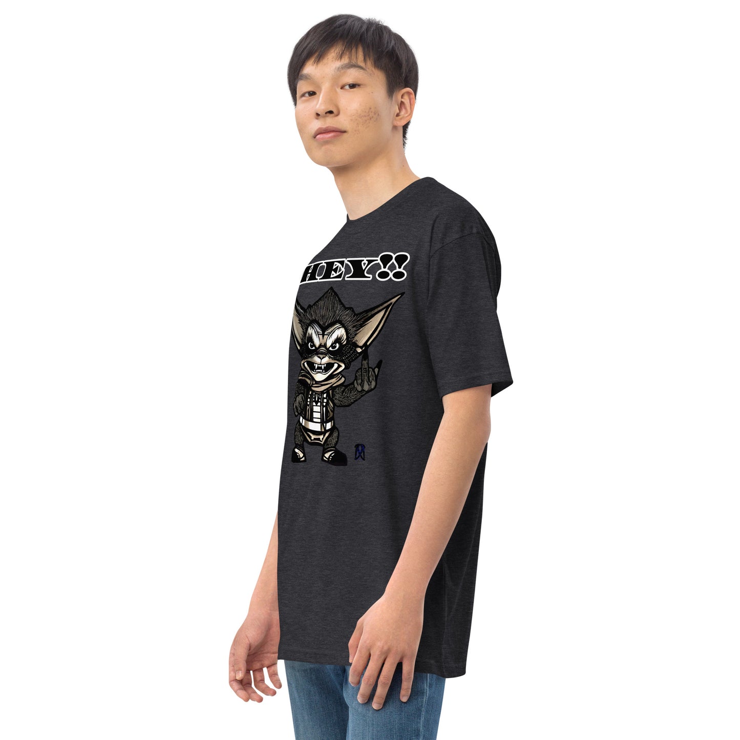 Hey! Men’s premium heavyweight tee