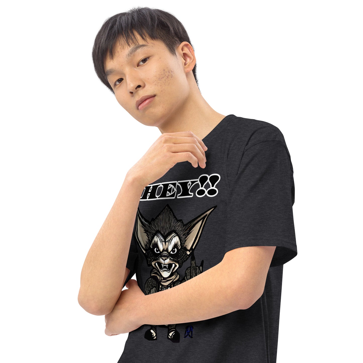Hey! Men’s premium heavyweight tee