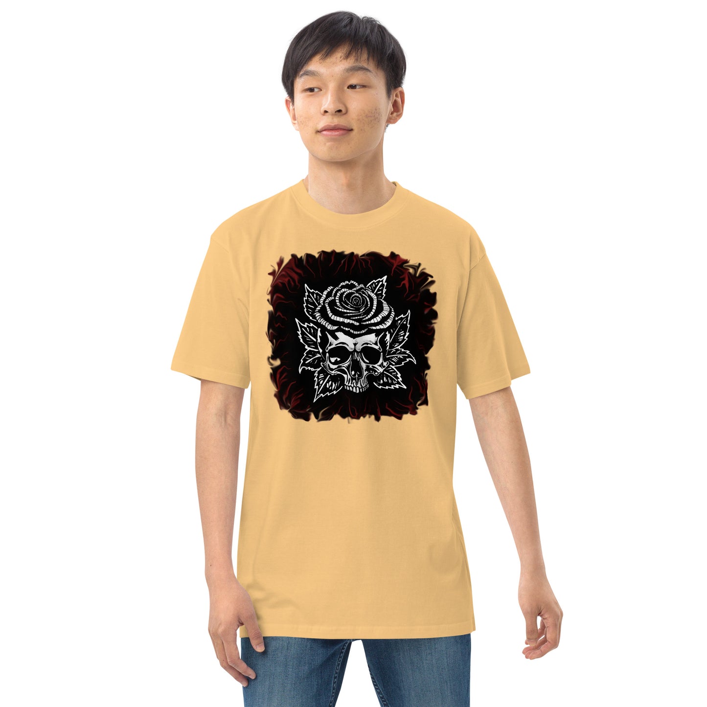 Dark Rose skull Men’s premium heavyweight tee