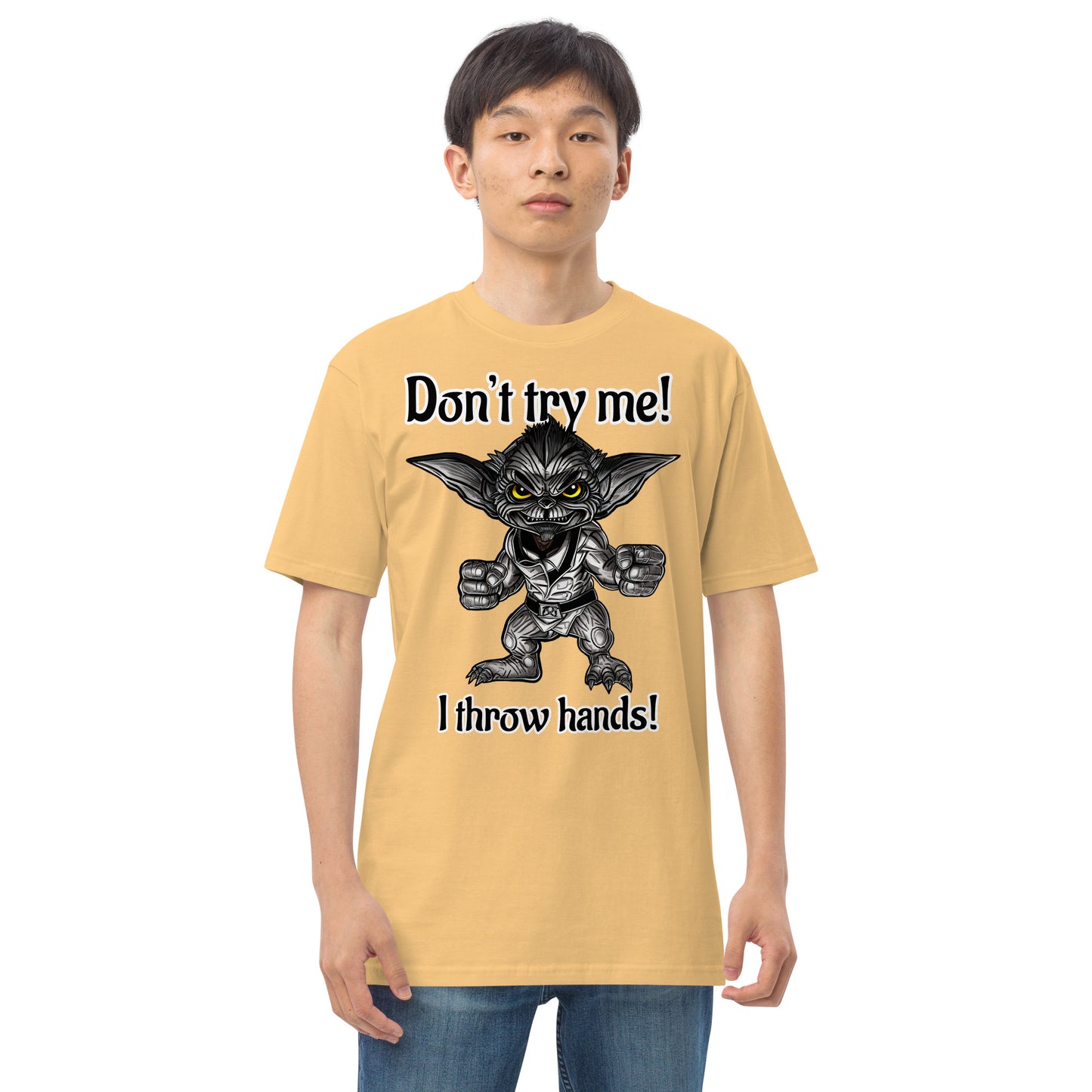I throw hands Men’s premium heavyweight tee