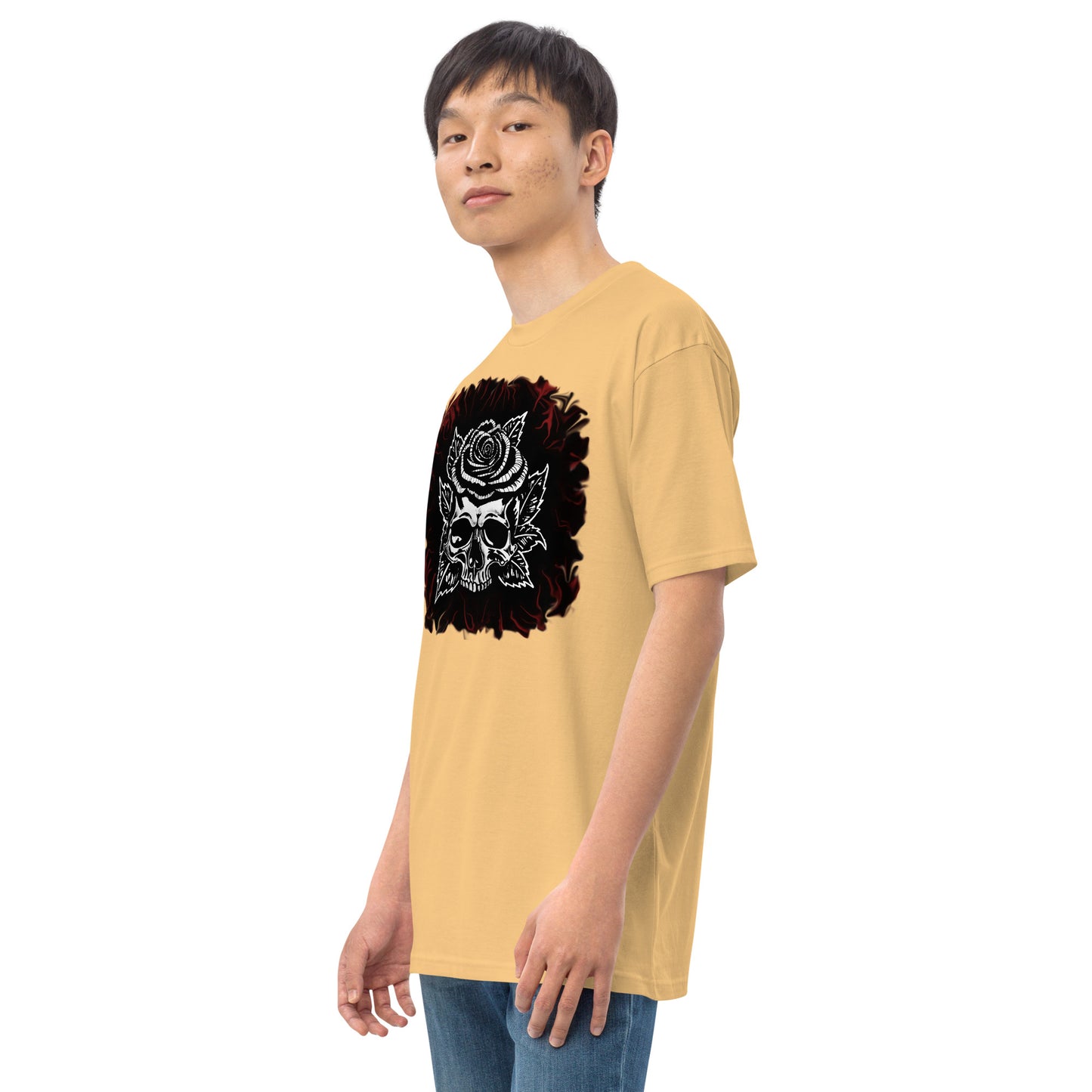 Dark Rose skull Men’s premium heavyweight tee