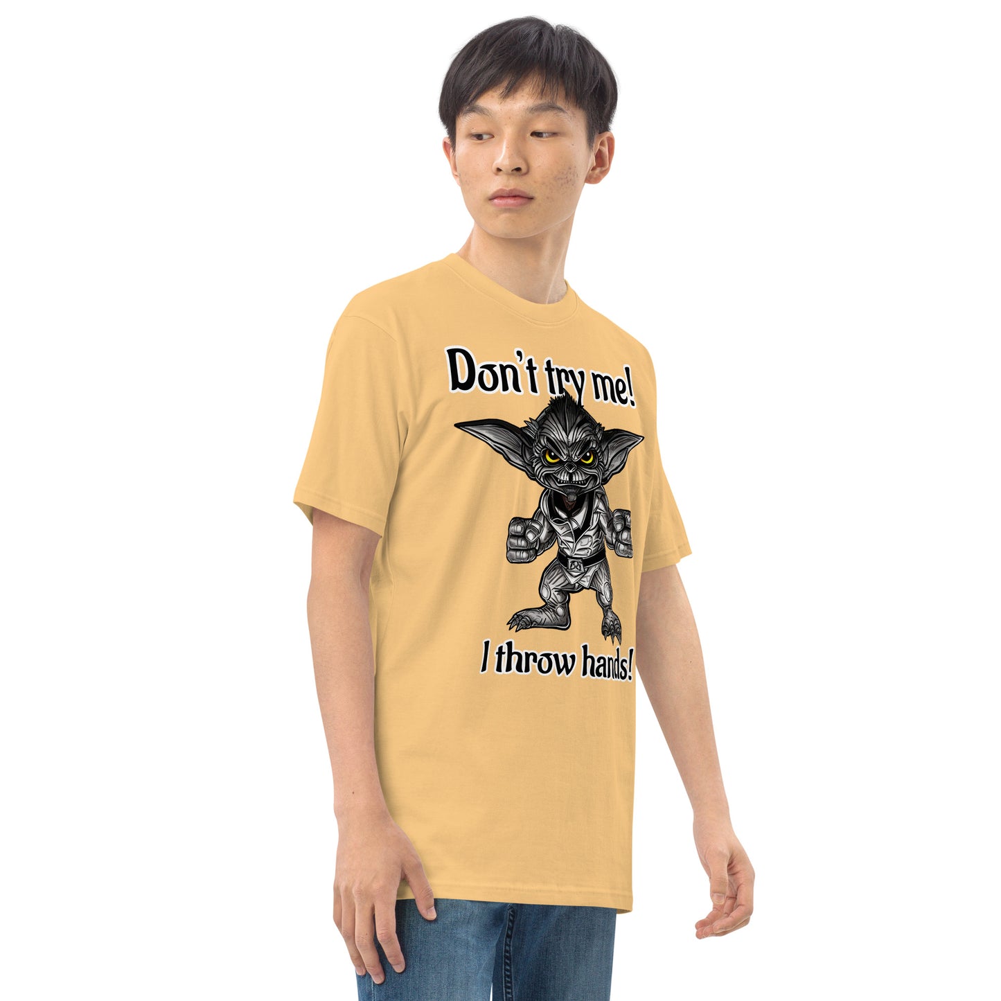 I throw hands Men’s premium heavyweight tee