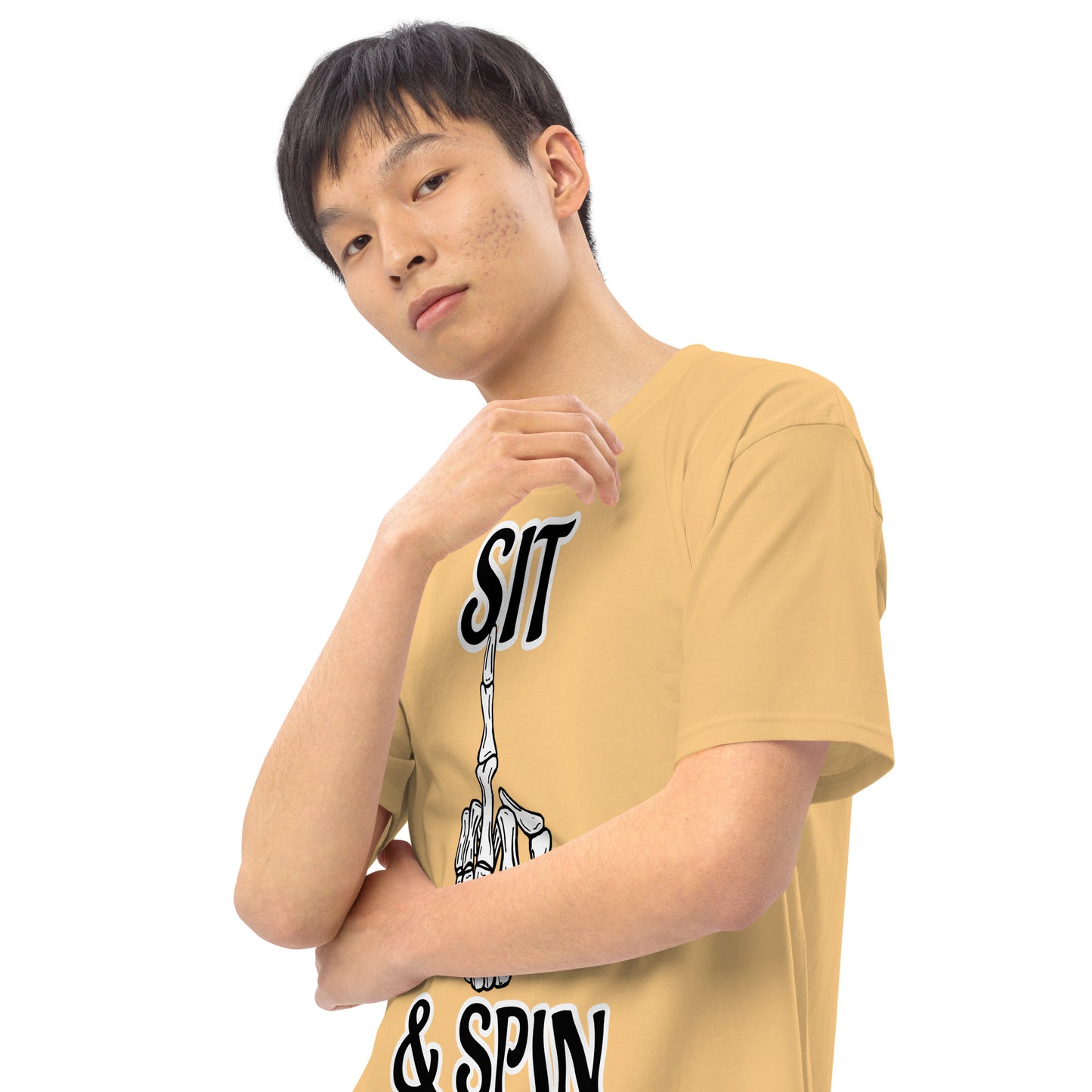 Sit and spin Men’s premium heavyweight tee