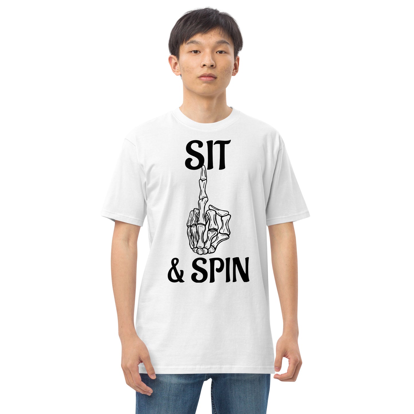 Sit and spin Men’s premium heavyweight tee