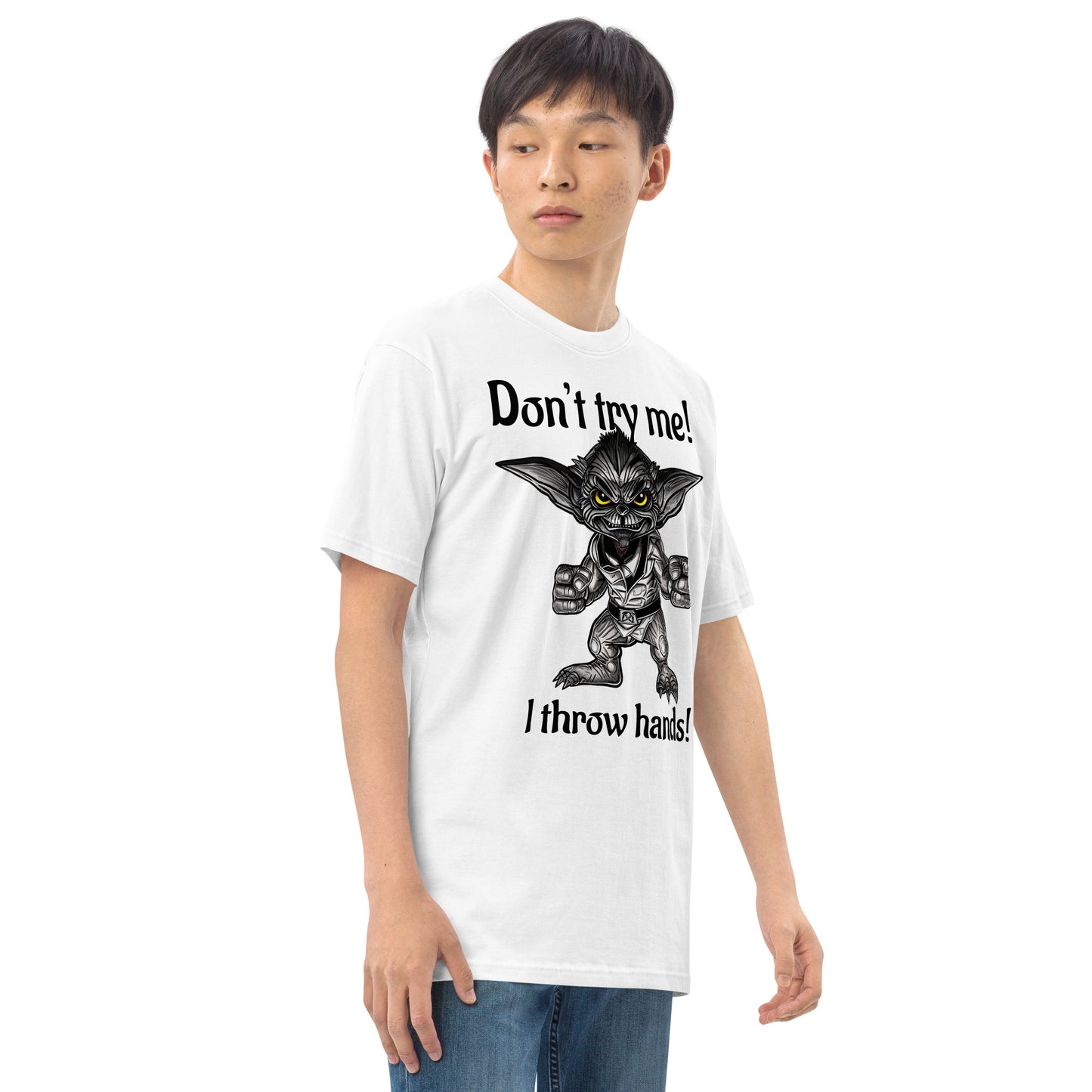 I throw hands Men’s premium heavyweight tee