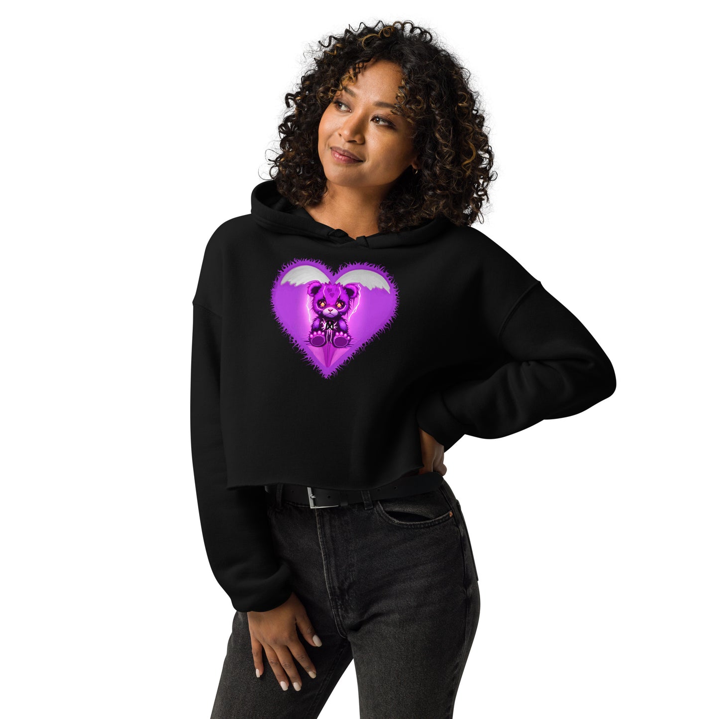 Purp Bear Crop Hoodie