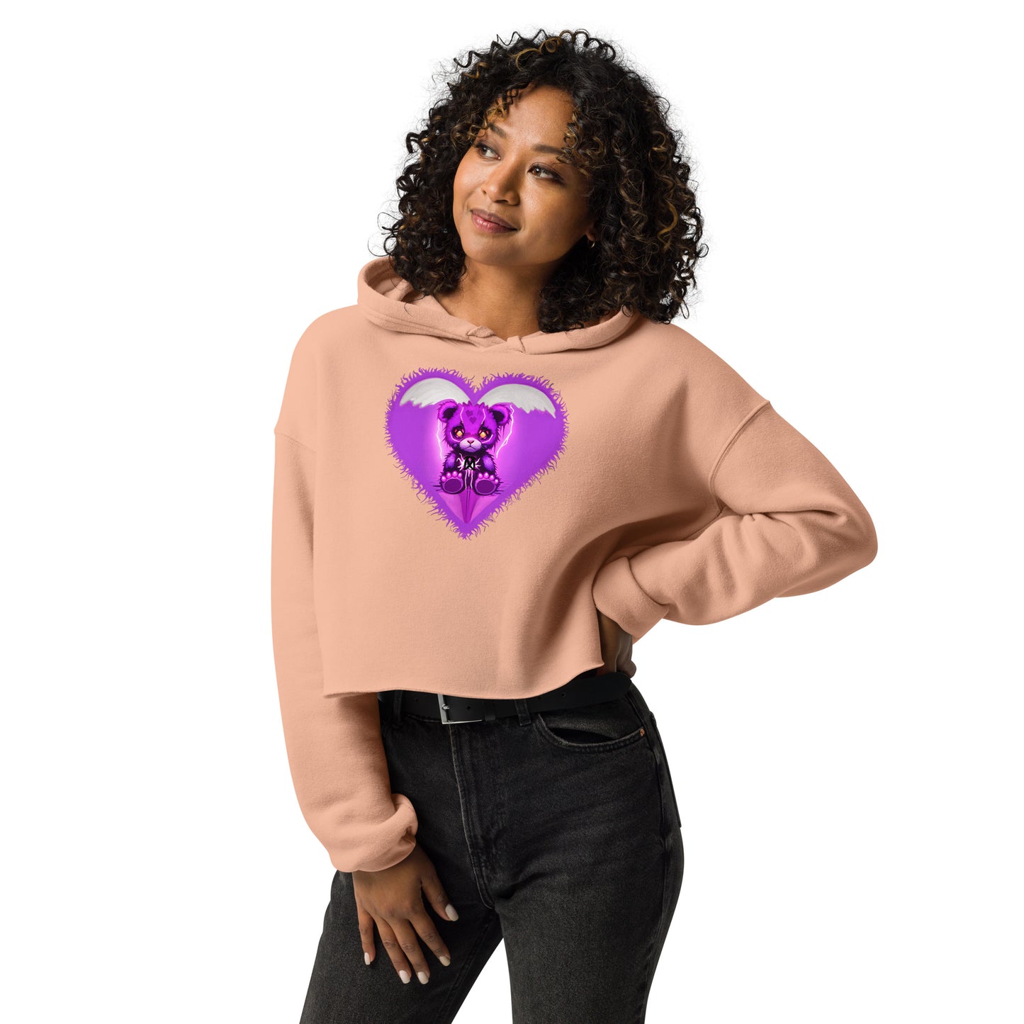 Purp Bear Crop Hoodie