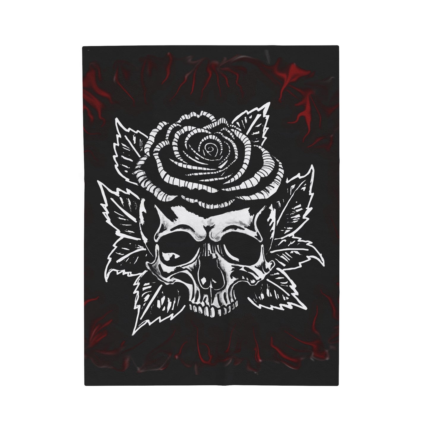Rose Skull Velveteen Plush Blanket