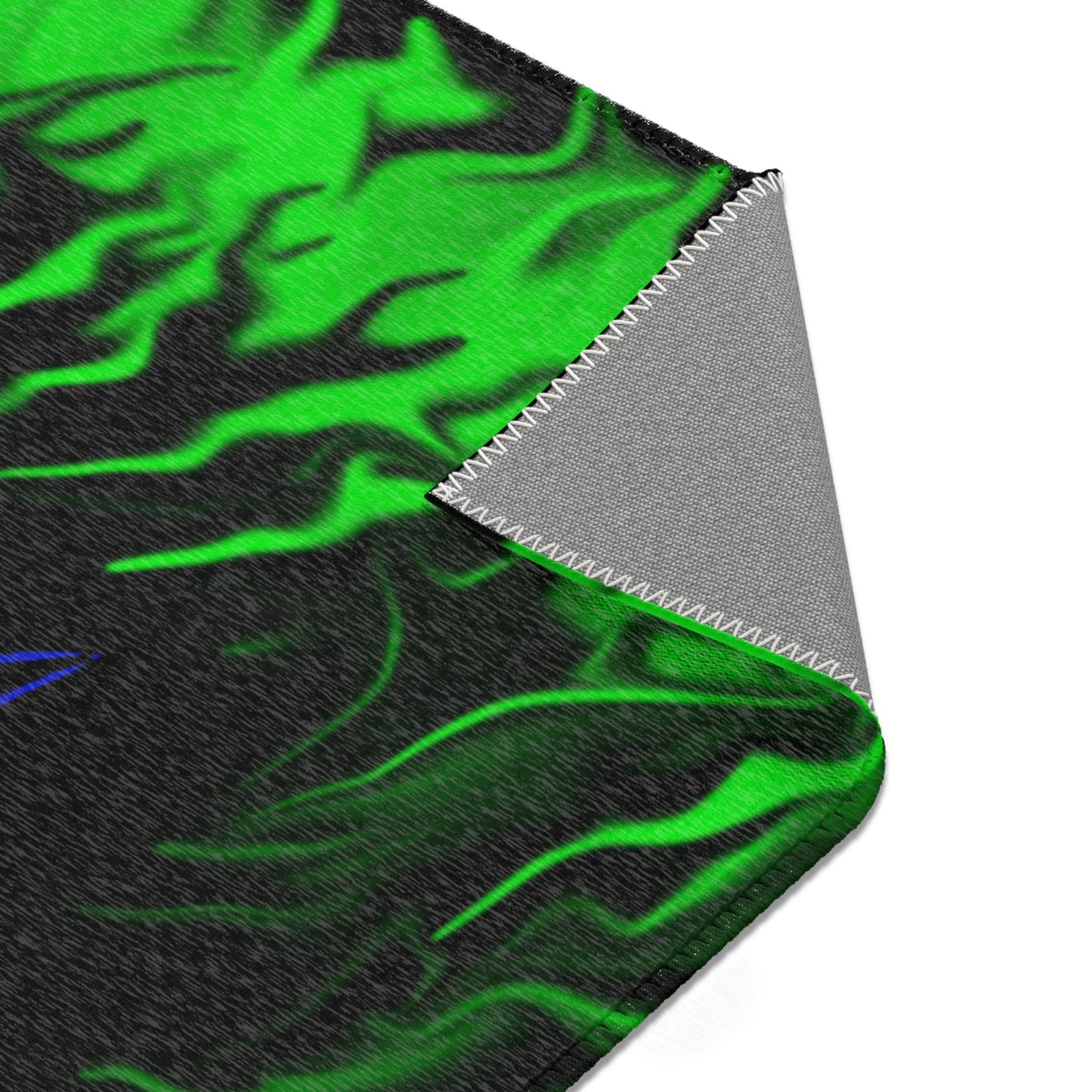 Green Rose Skull Area Rugs
