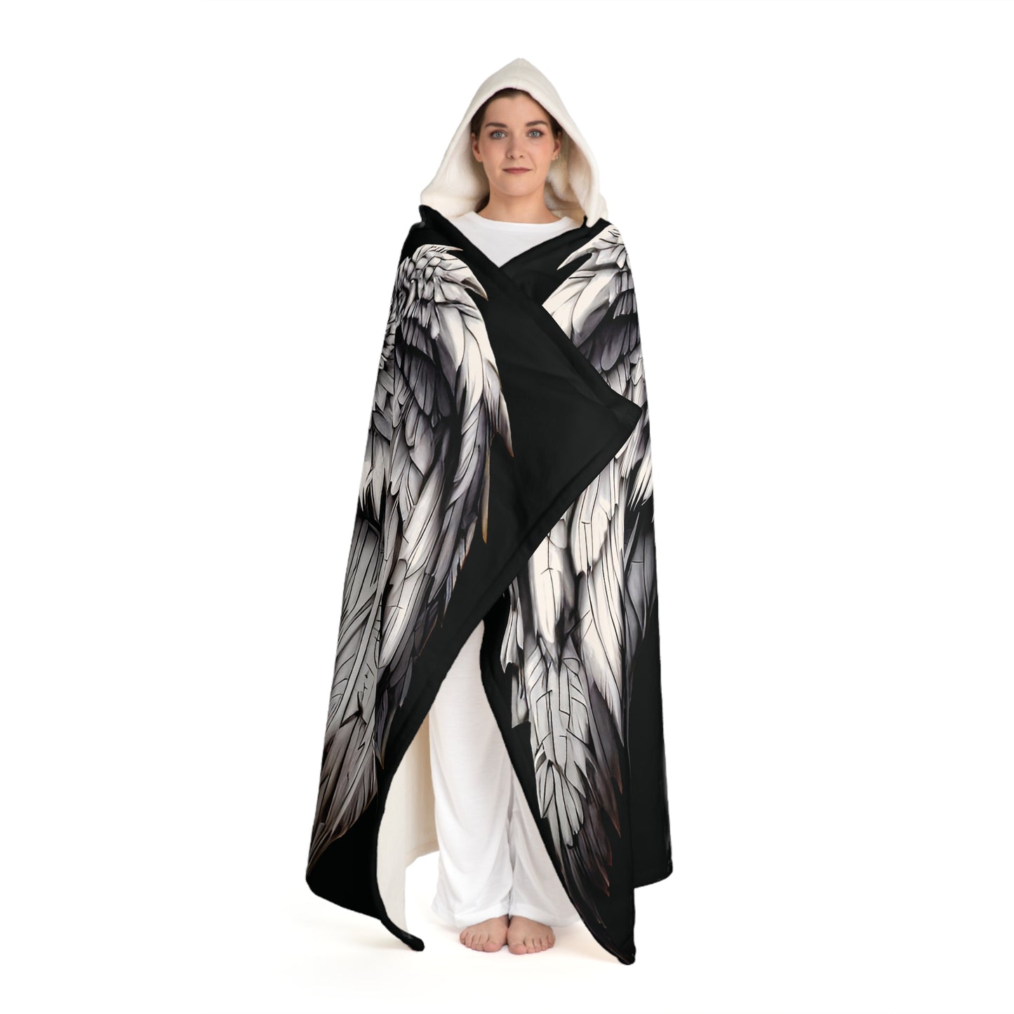 Angelic Hooded Sherpa Fleece Blanket