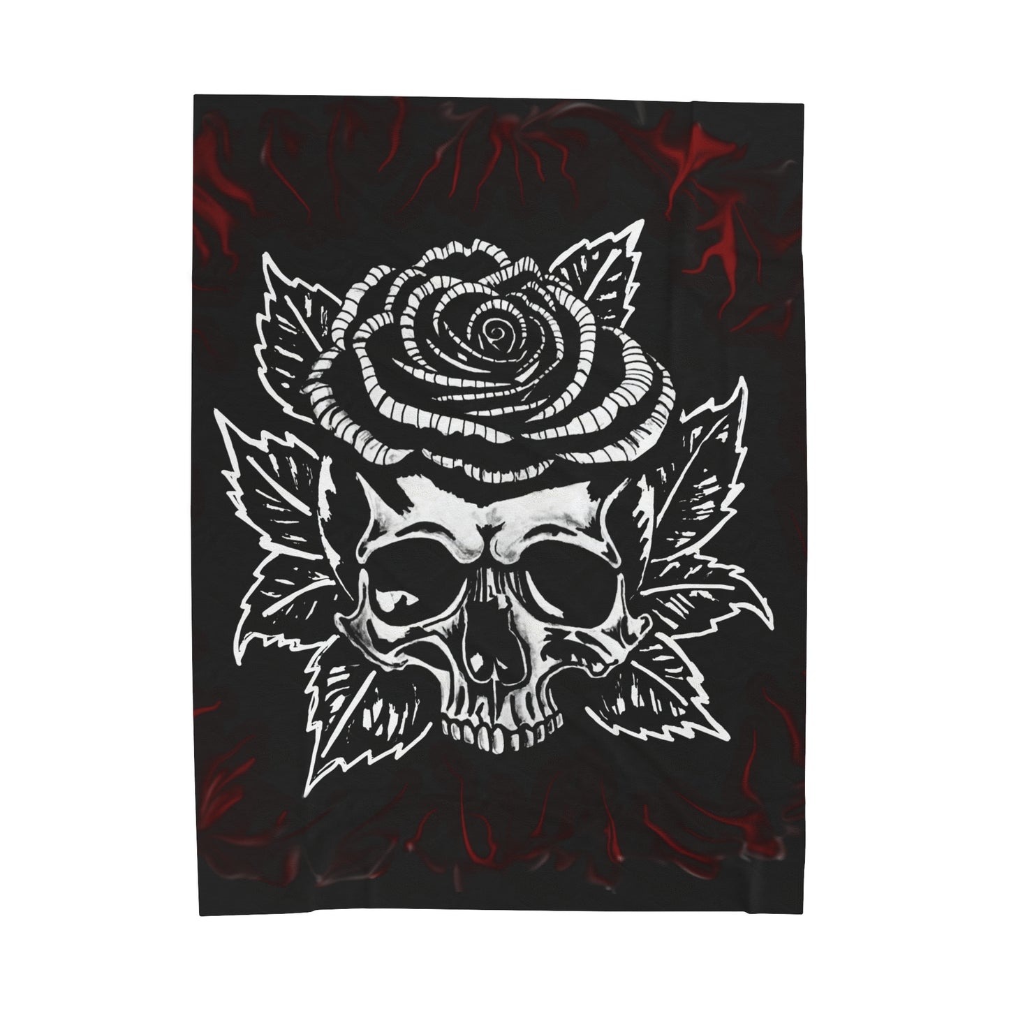Rose Skull Velveteen Plush Blanket