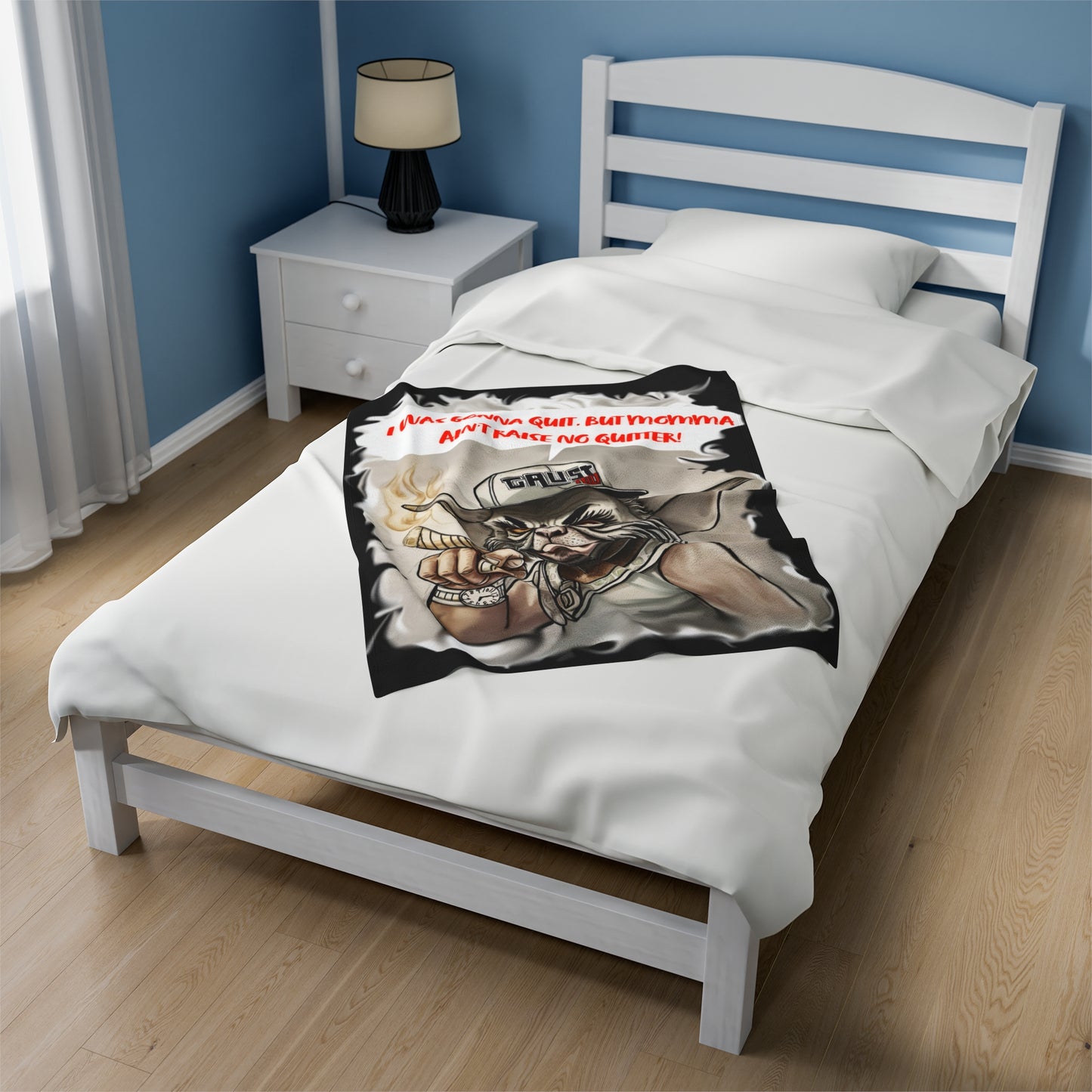 No Quitter Velveteen Plush Blanket