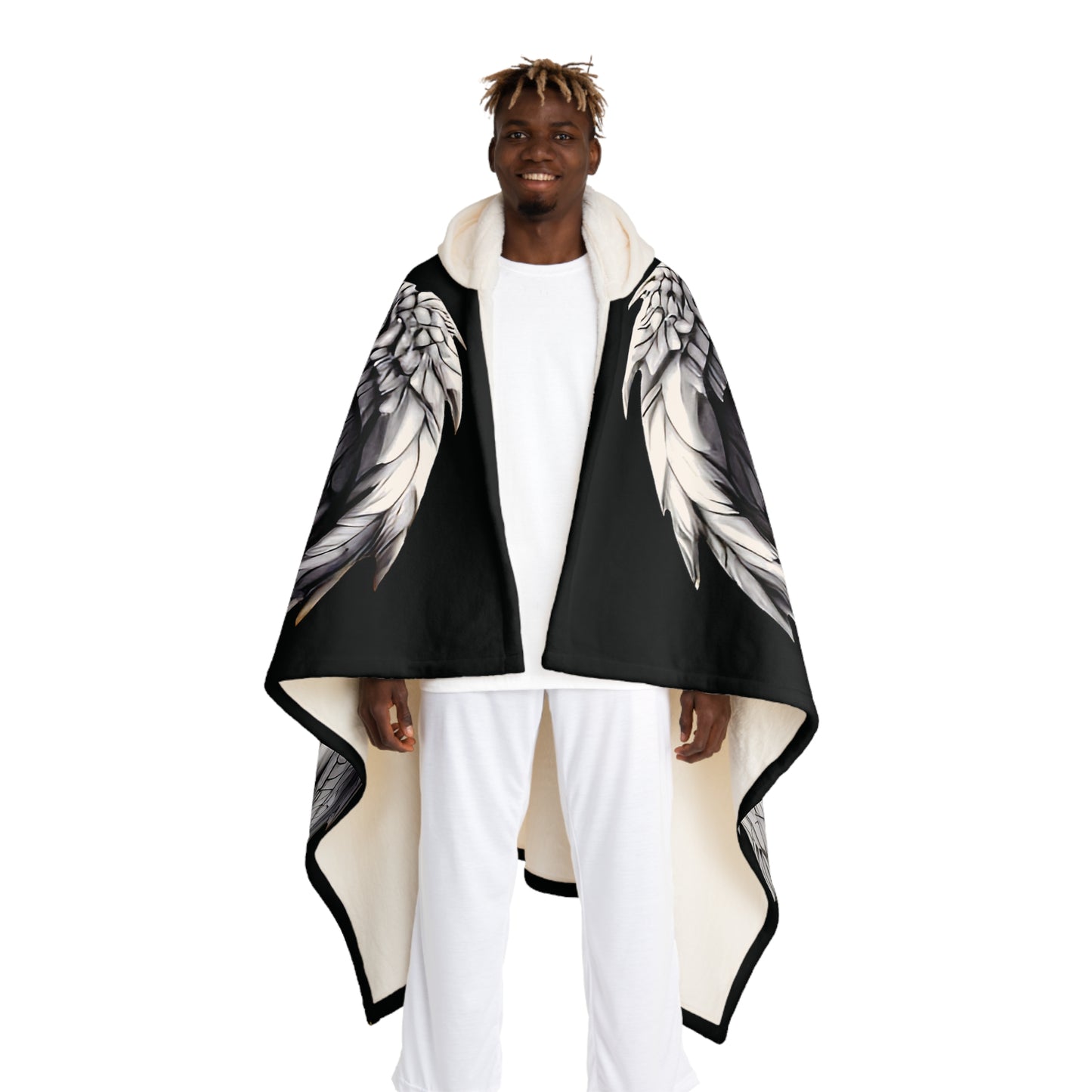 Angelic Hooded Sherpa Fleece Blanket