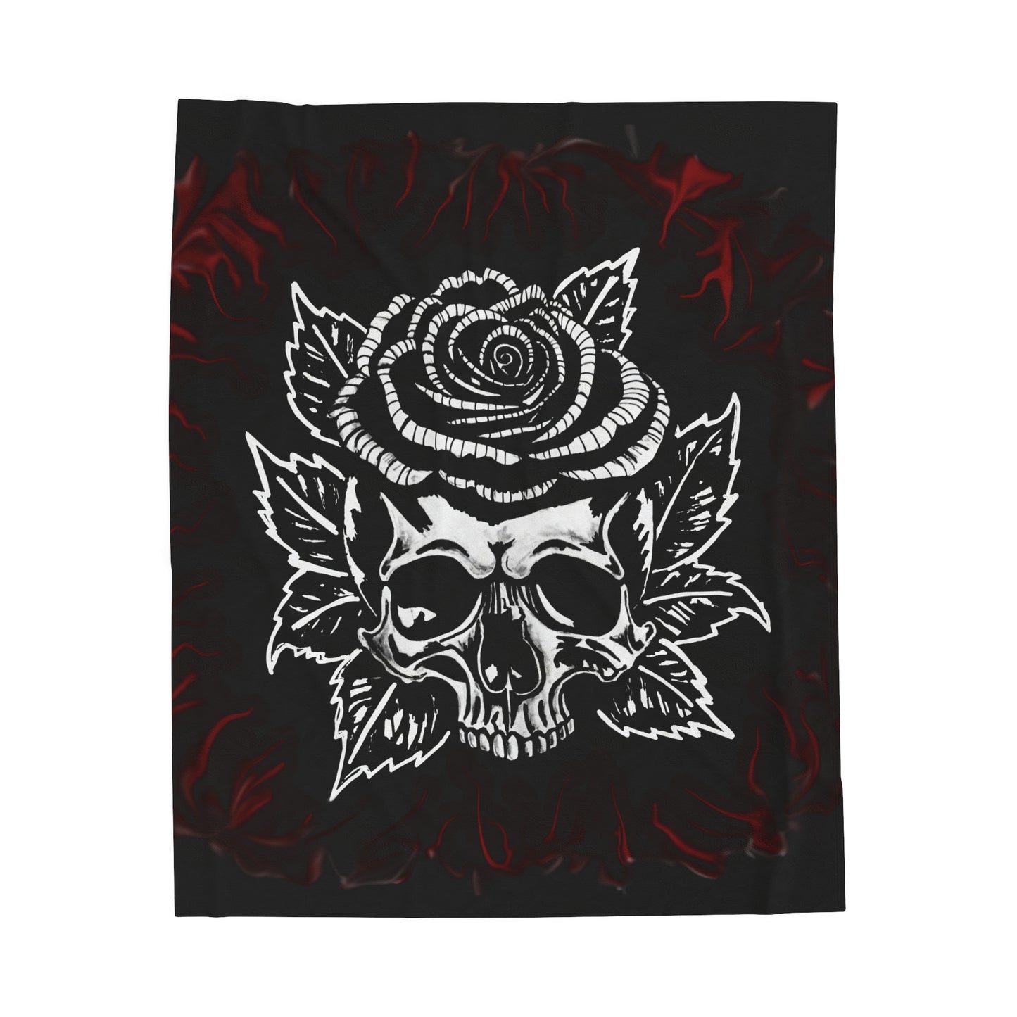 Rose Skull Velveteen Plush Blanket