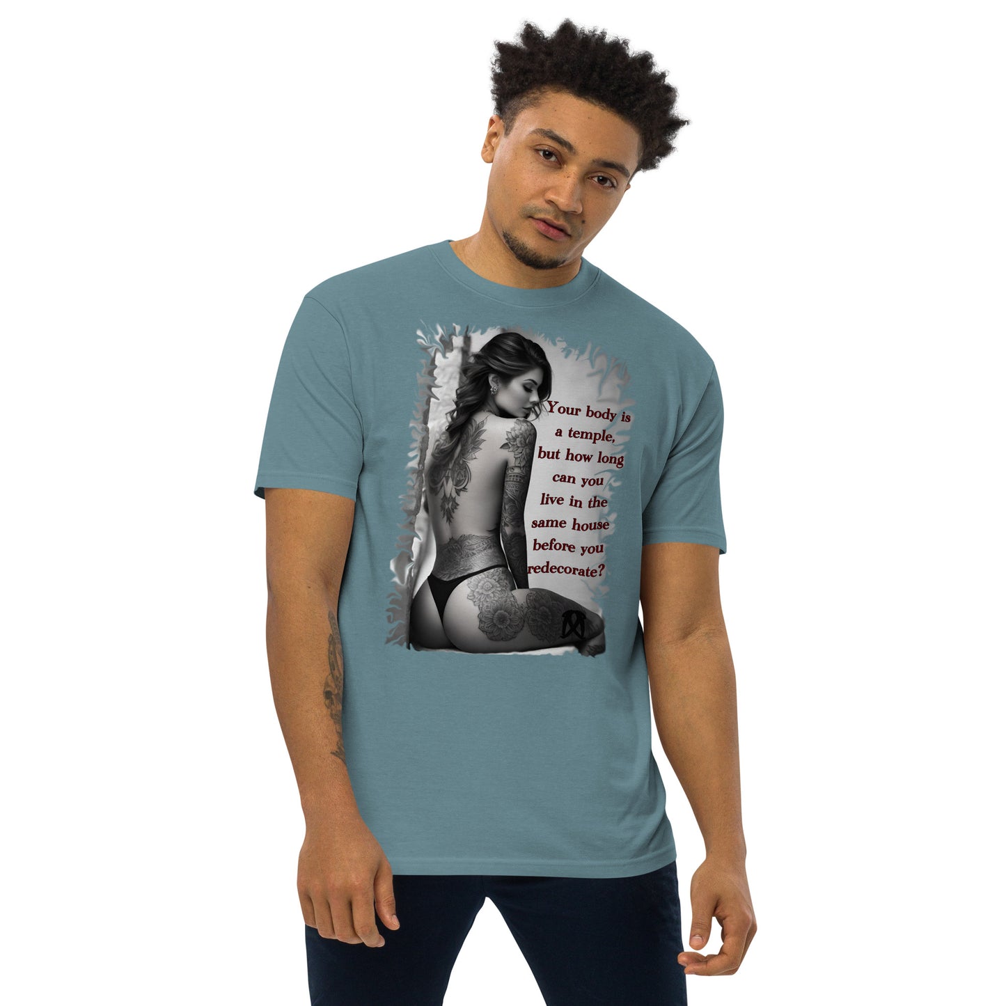 temple Men’s premium heavyweight tee