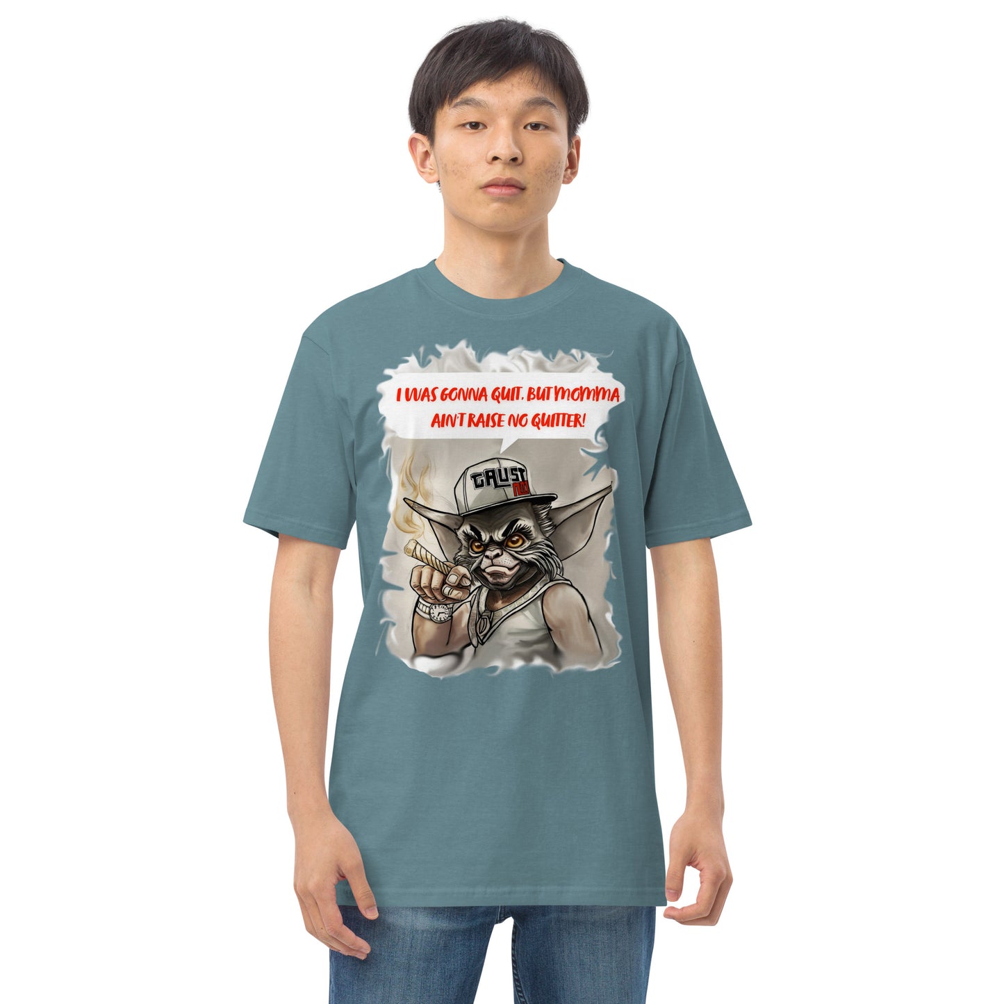 No quitters Men’s premium heavyweight tee
