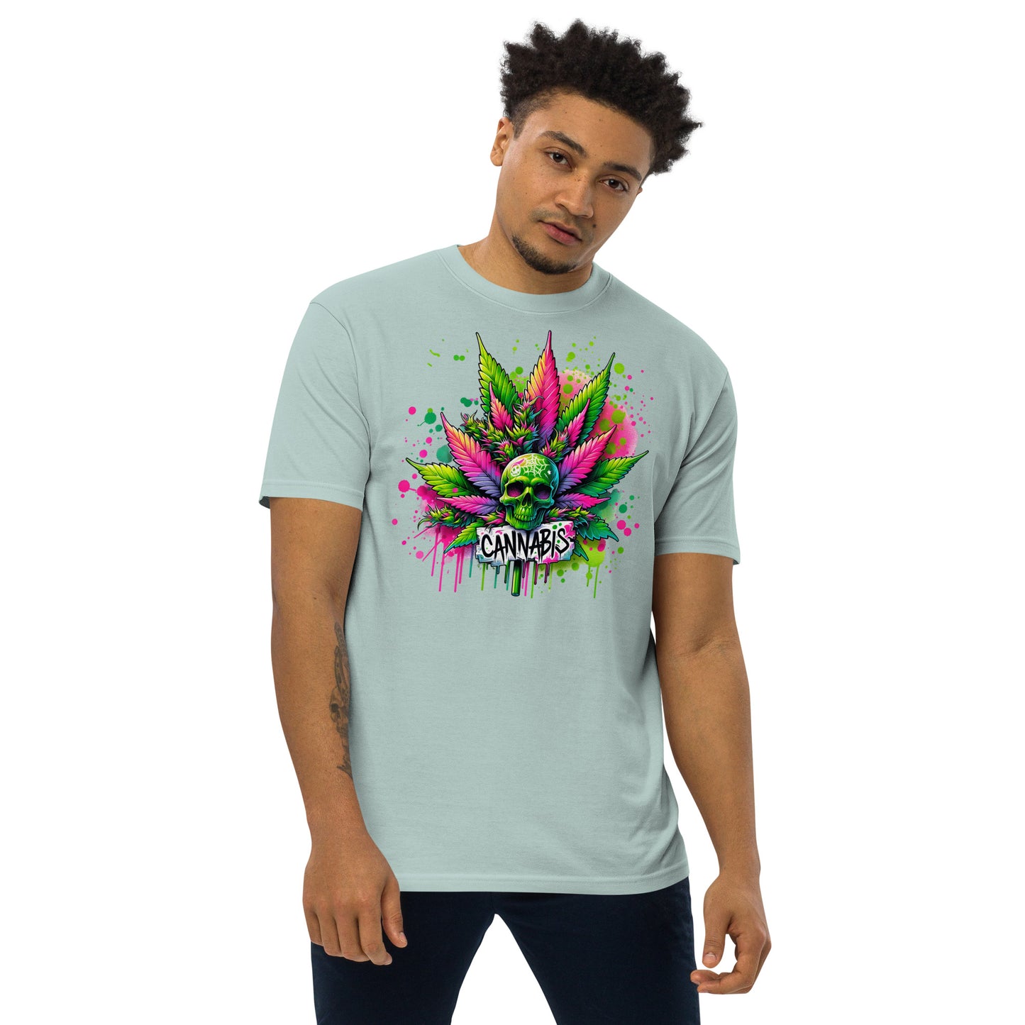 Weed Skull Men’s premium heavyweight tee