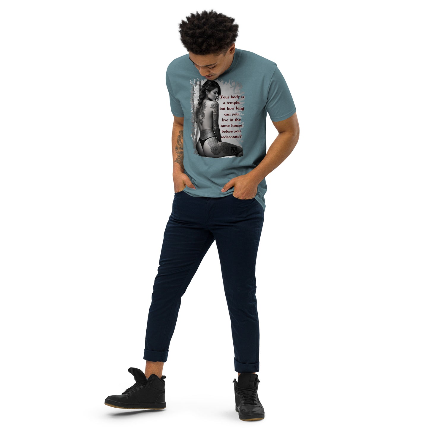 temple Men’s premium heavyweight tee
