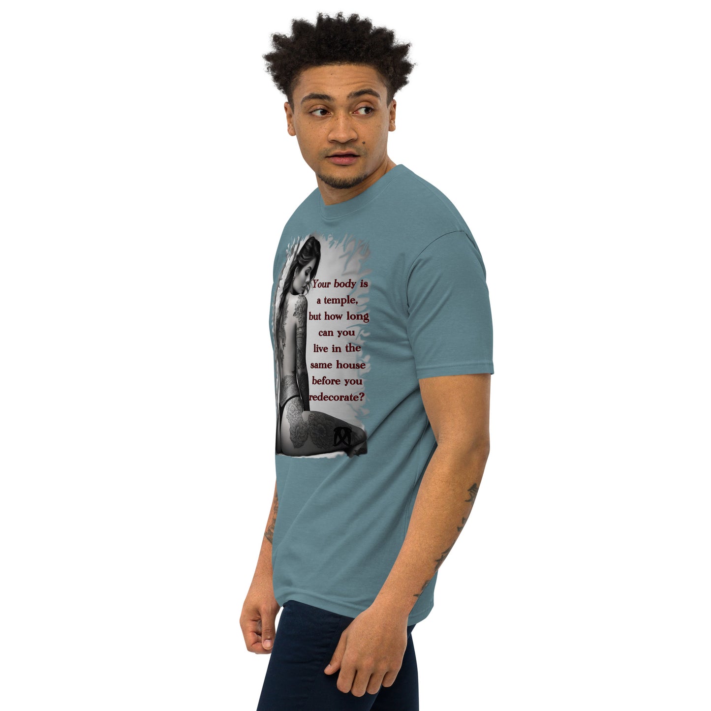 temple Men’s premium heavyweight tee