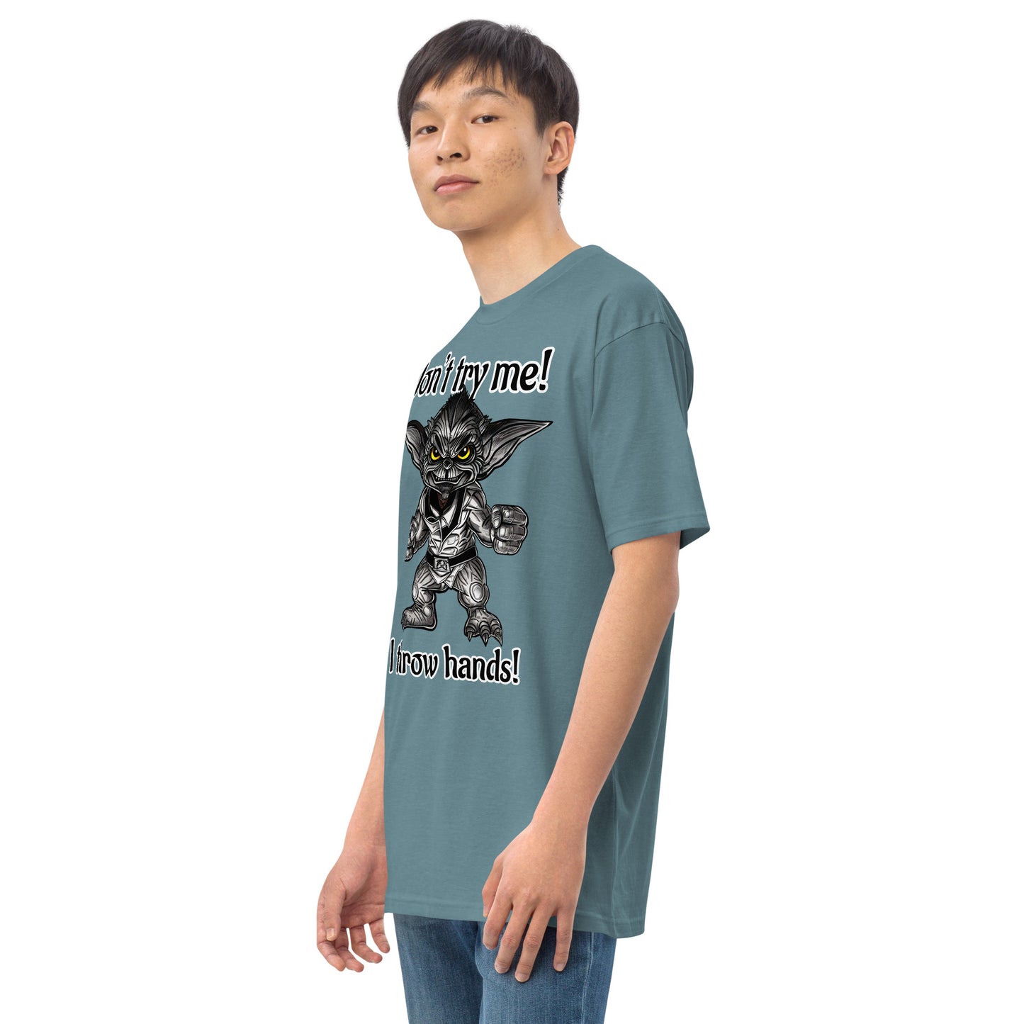 I throw hands Men’s premium heavyweight tee
