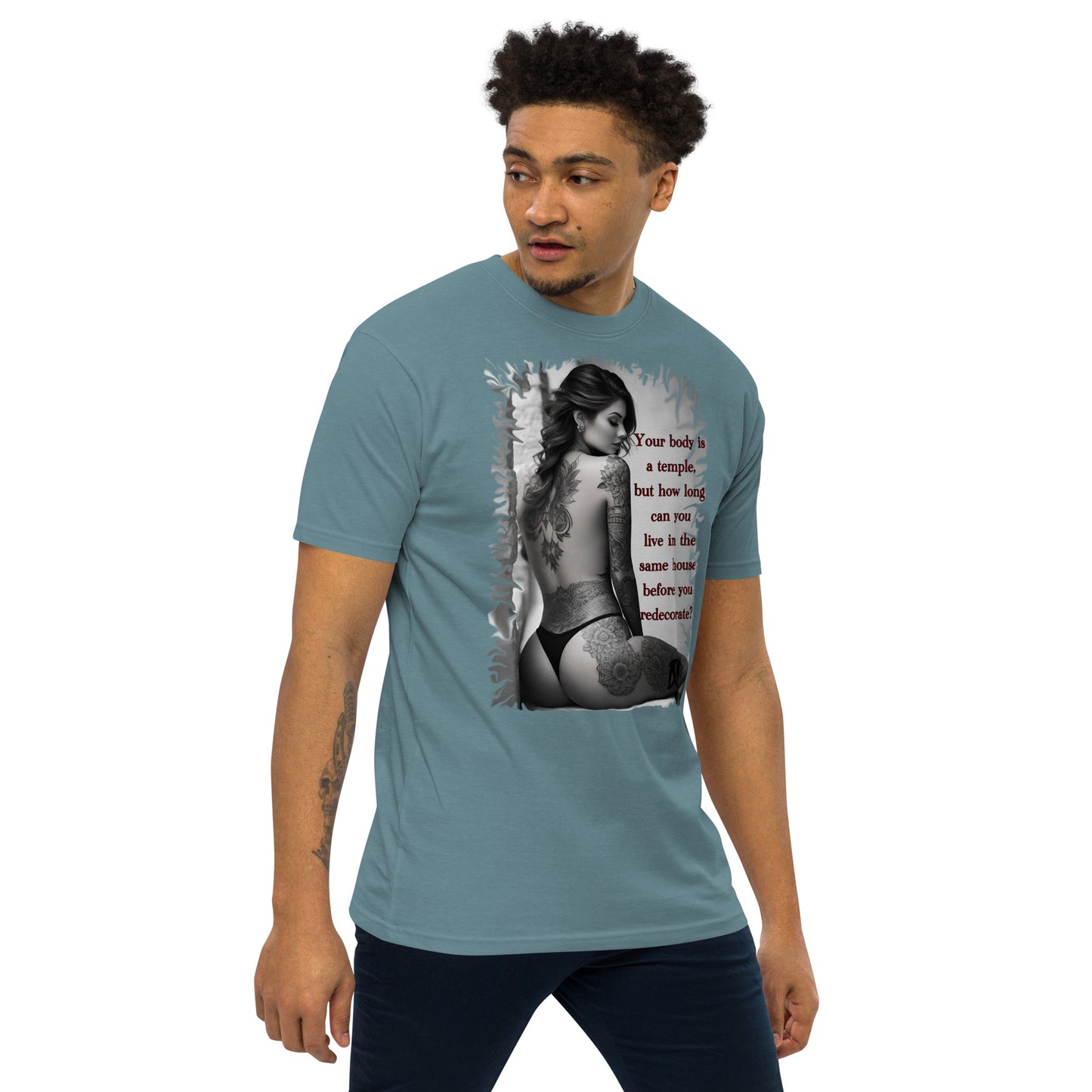 temple Men’s premium heavyweight tee