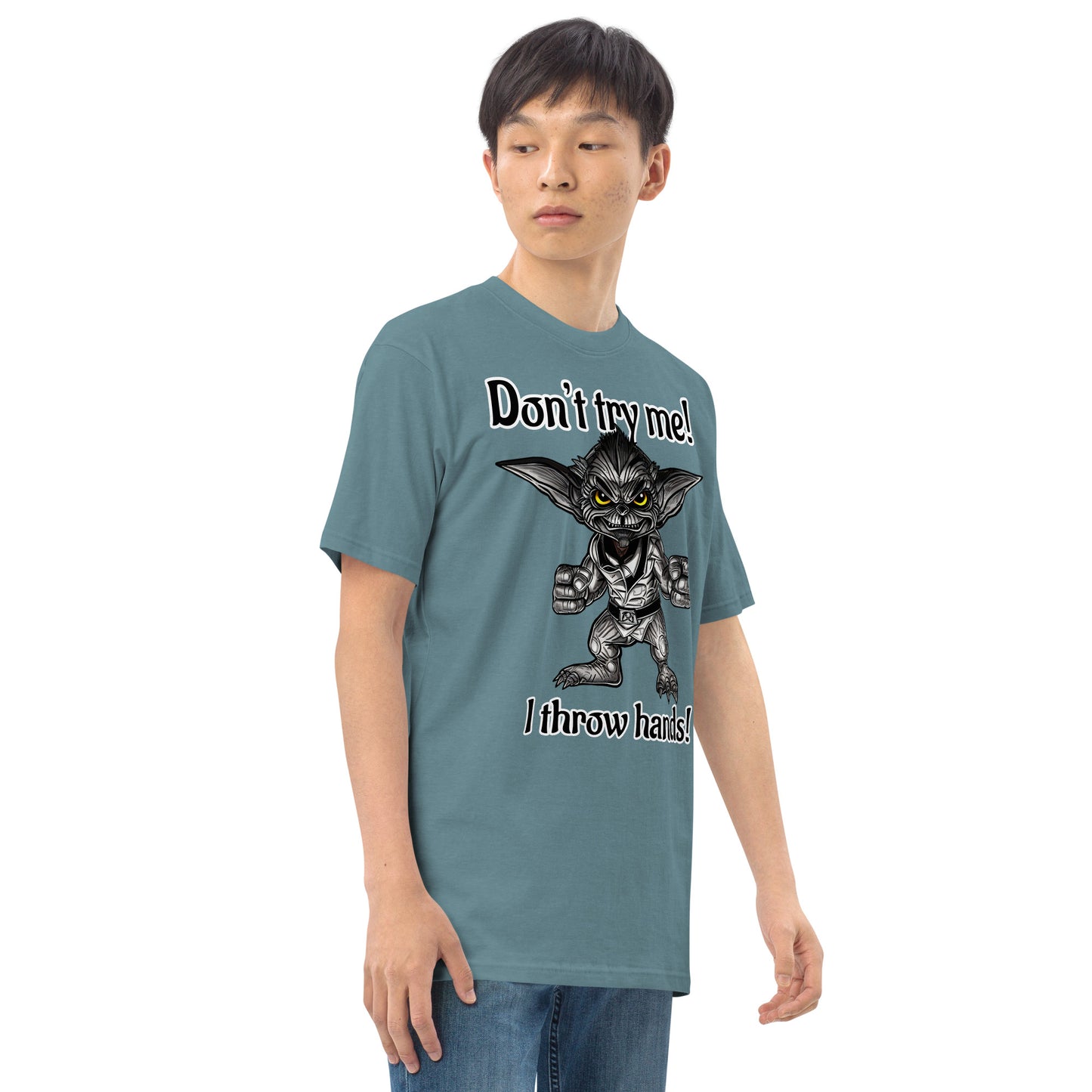 I throw hands Men’s premium heavyweight tee