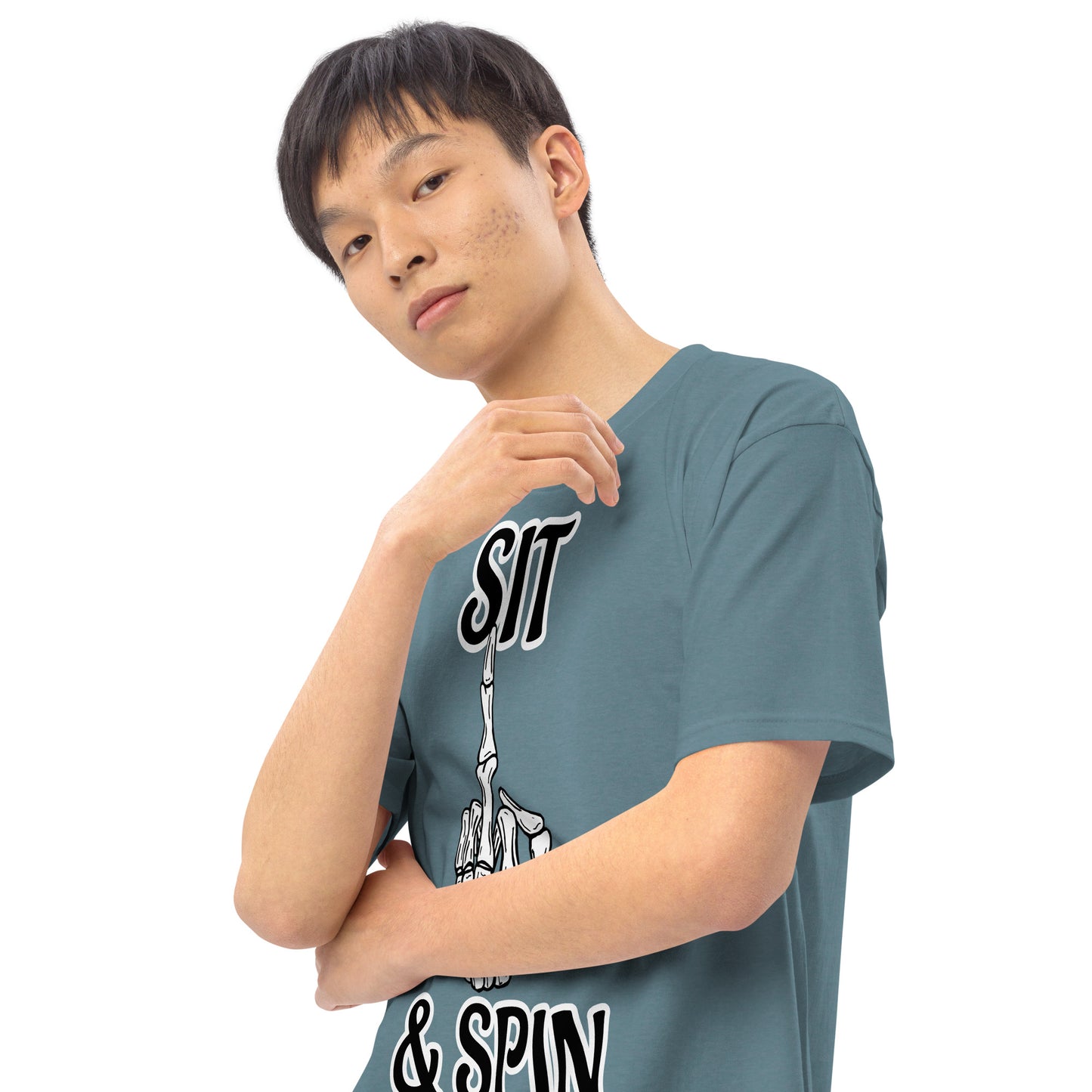 Sit and spin Men’s premium heavyweight tee